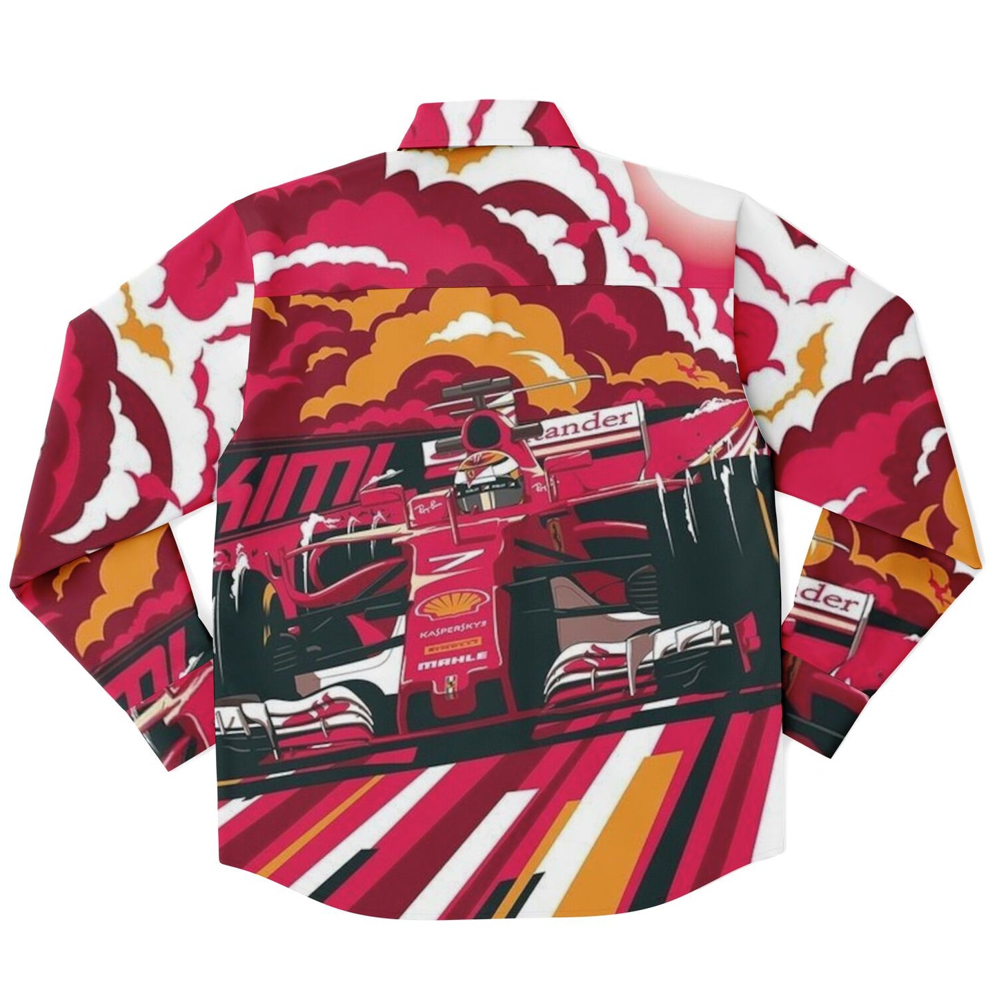 F1 illustration Long Sleeve Button Down Shirt - AOP