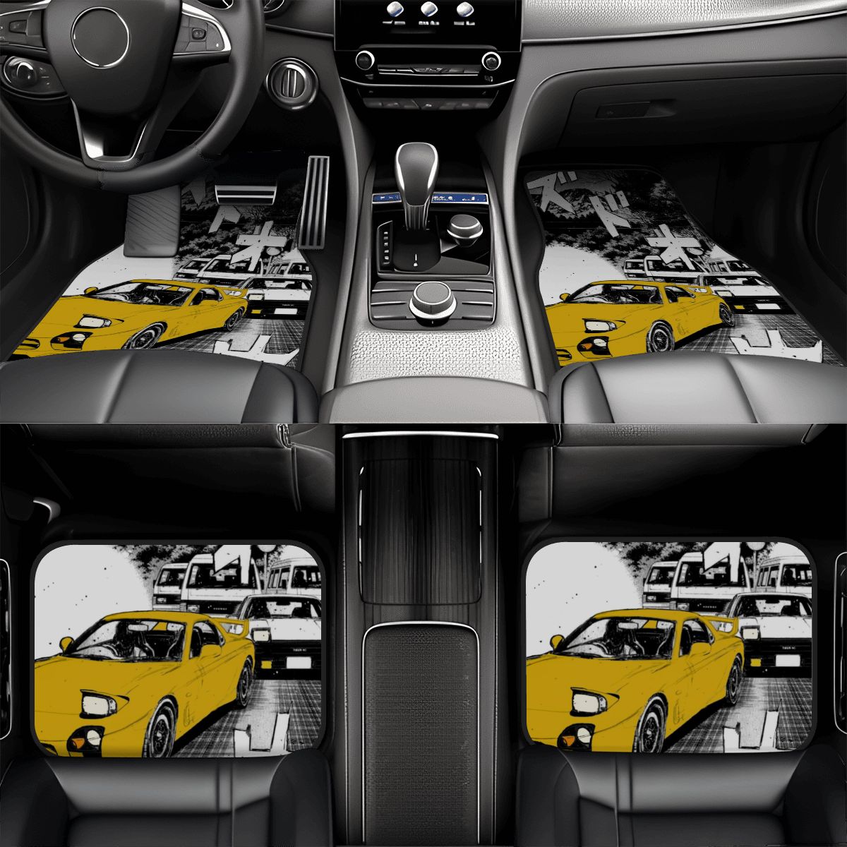 RX7 AE86 Illustration Artwork Automotive Floor Mats