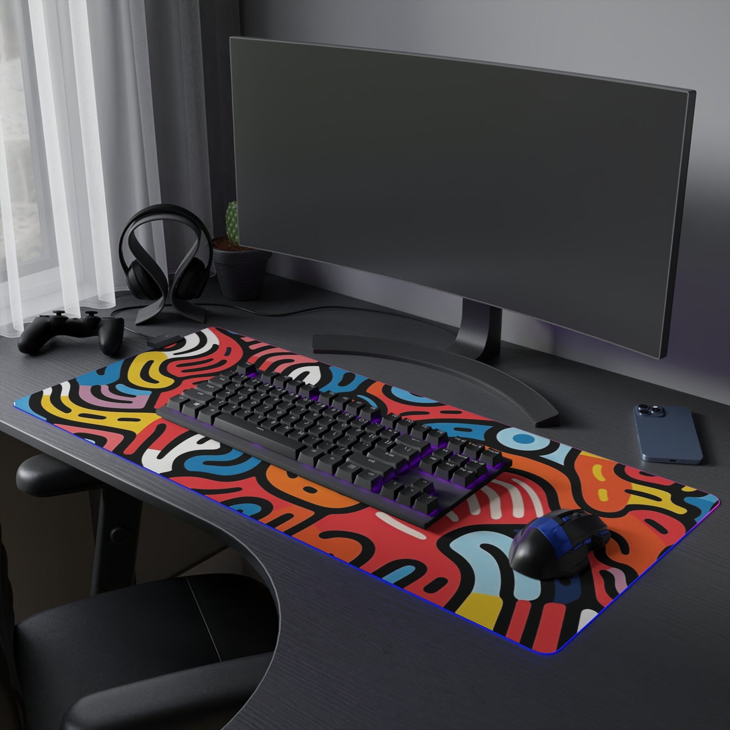 Unique Abstract Art RGB Gaming Mouse Pad
