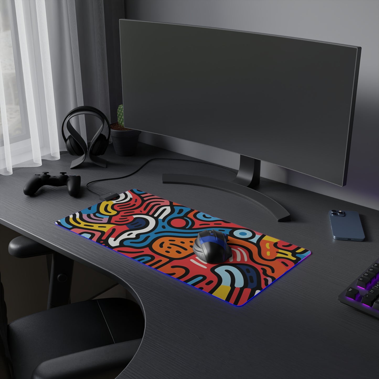 Unique Abstract Art RGB Gaming Mouse Pad