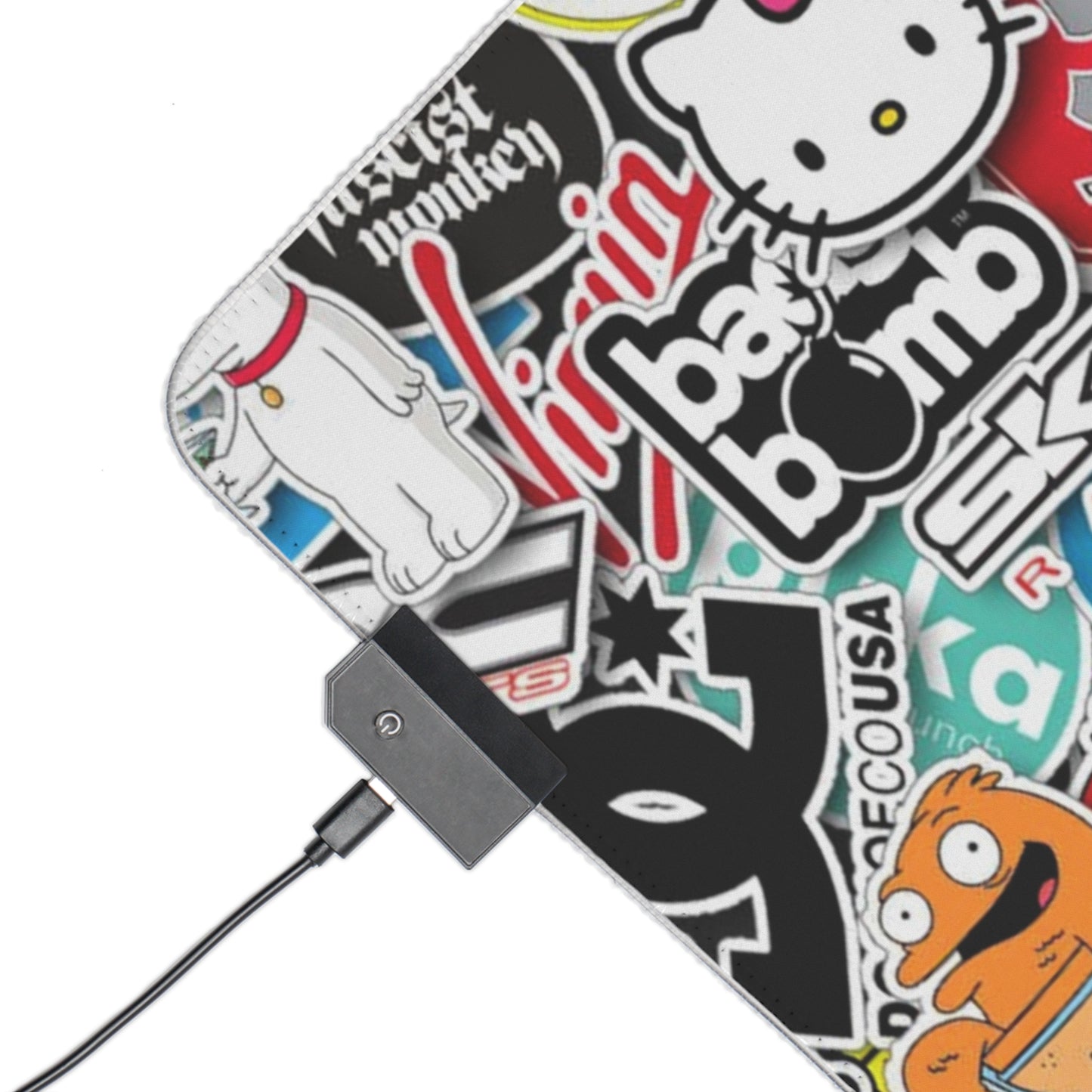 Sticker Bomb RGB LED Gaming Mouse Pad