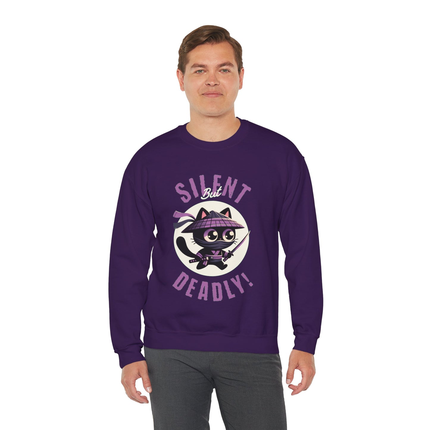 Silent But Deadly Ninja Cat Unisex Heavy Blend™ Crewneck Sweatshirt