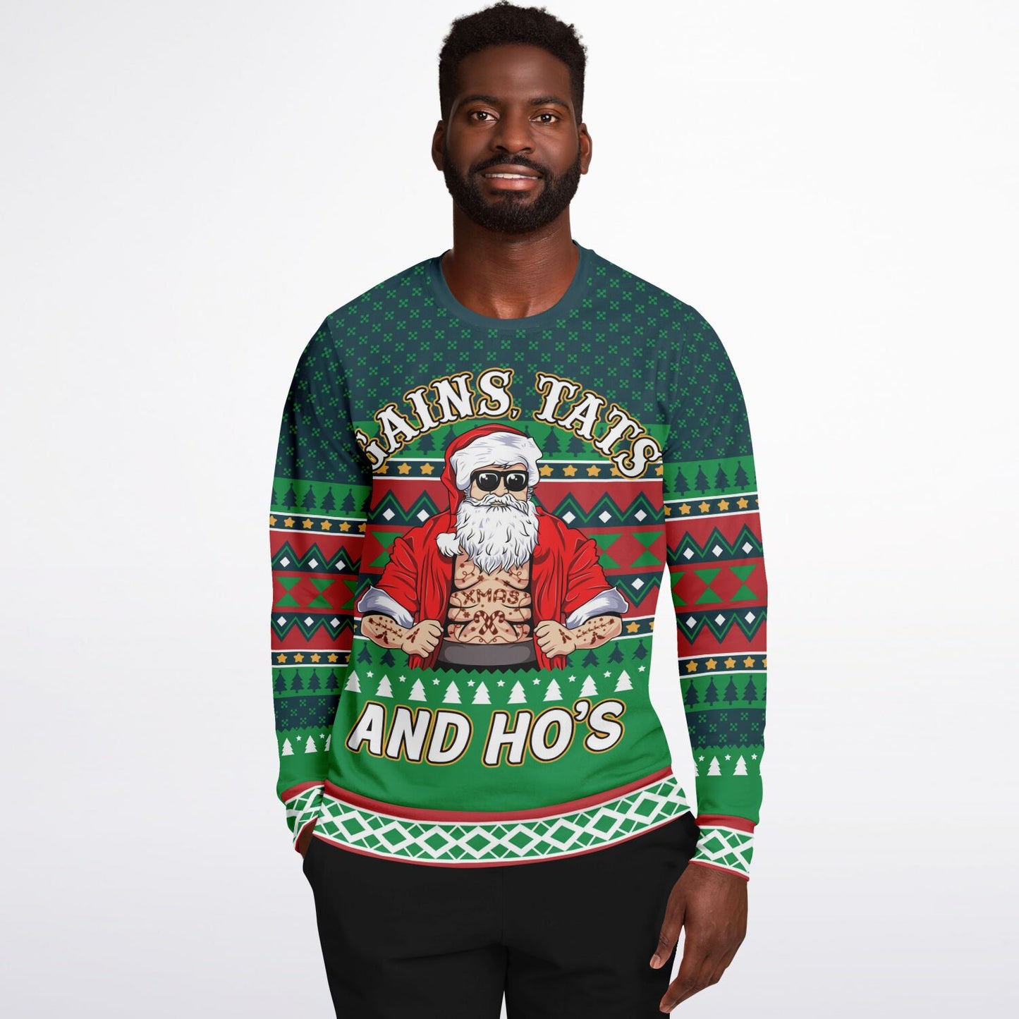 Gains Tats & Ho's Funny Christmas Inspired Printed Sweatshirt