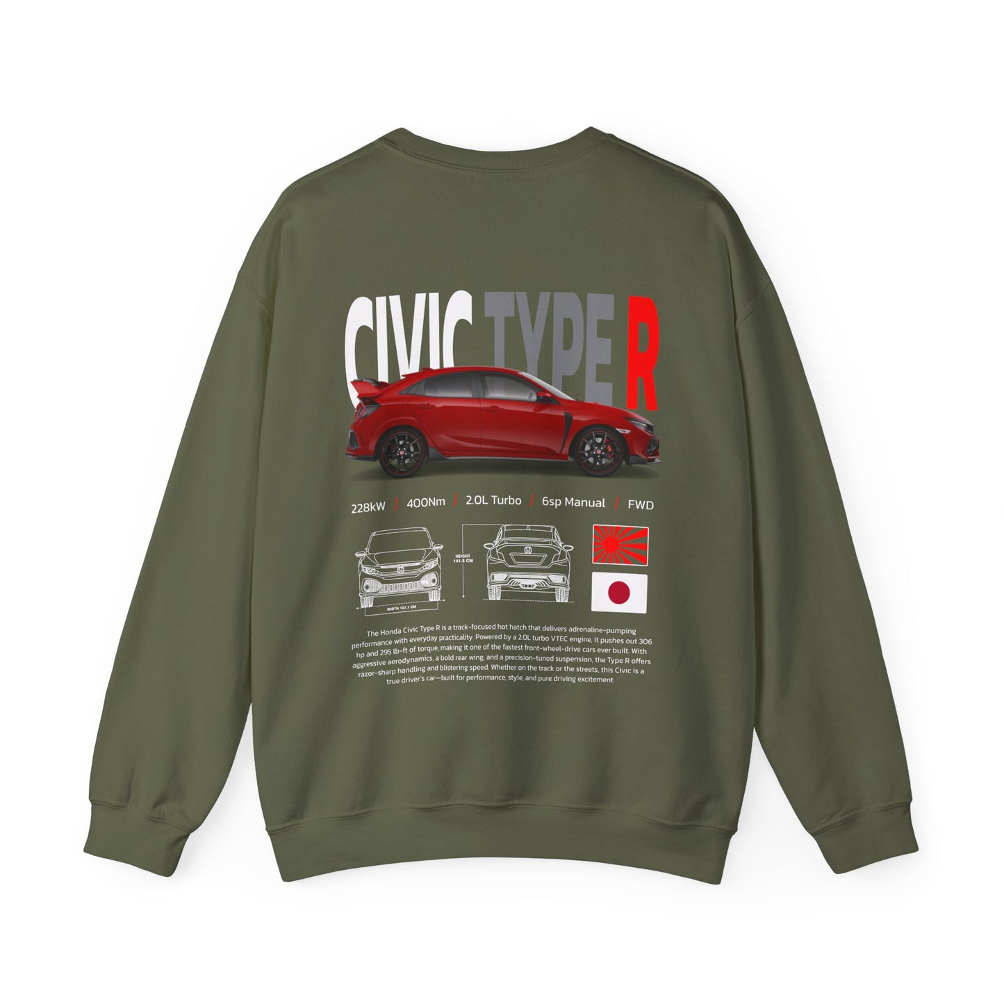 Civic Type R Poster Style Crewneck Sweatshirt