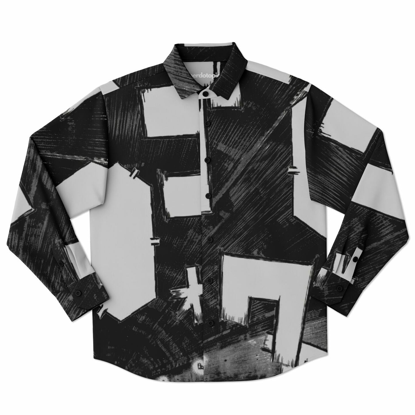 Bimmer Supra Illustration Long Sleeve Button Down Shirt - AOP