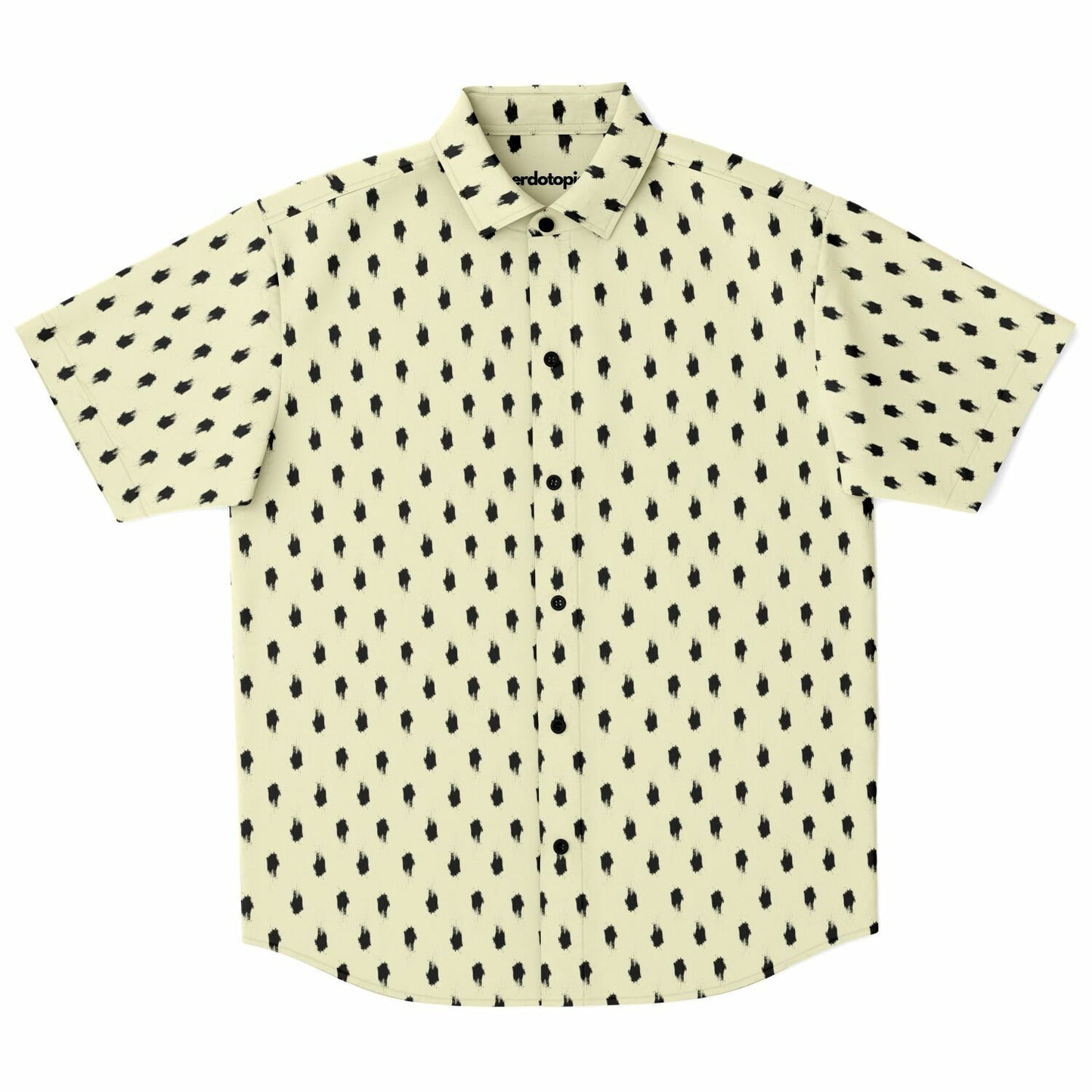 Brushstroke Pattern Short Sleeve Button Down Shirt - AOP
