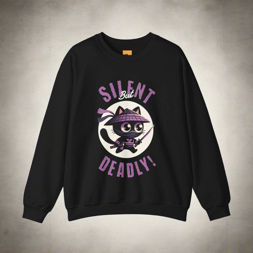 Silent But Deadly Ninja Cat Unisex Heavy Blend™ Crewneck Sweatshirt