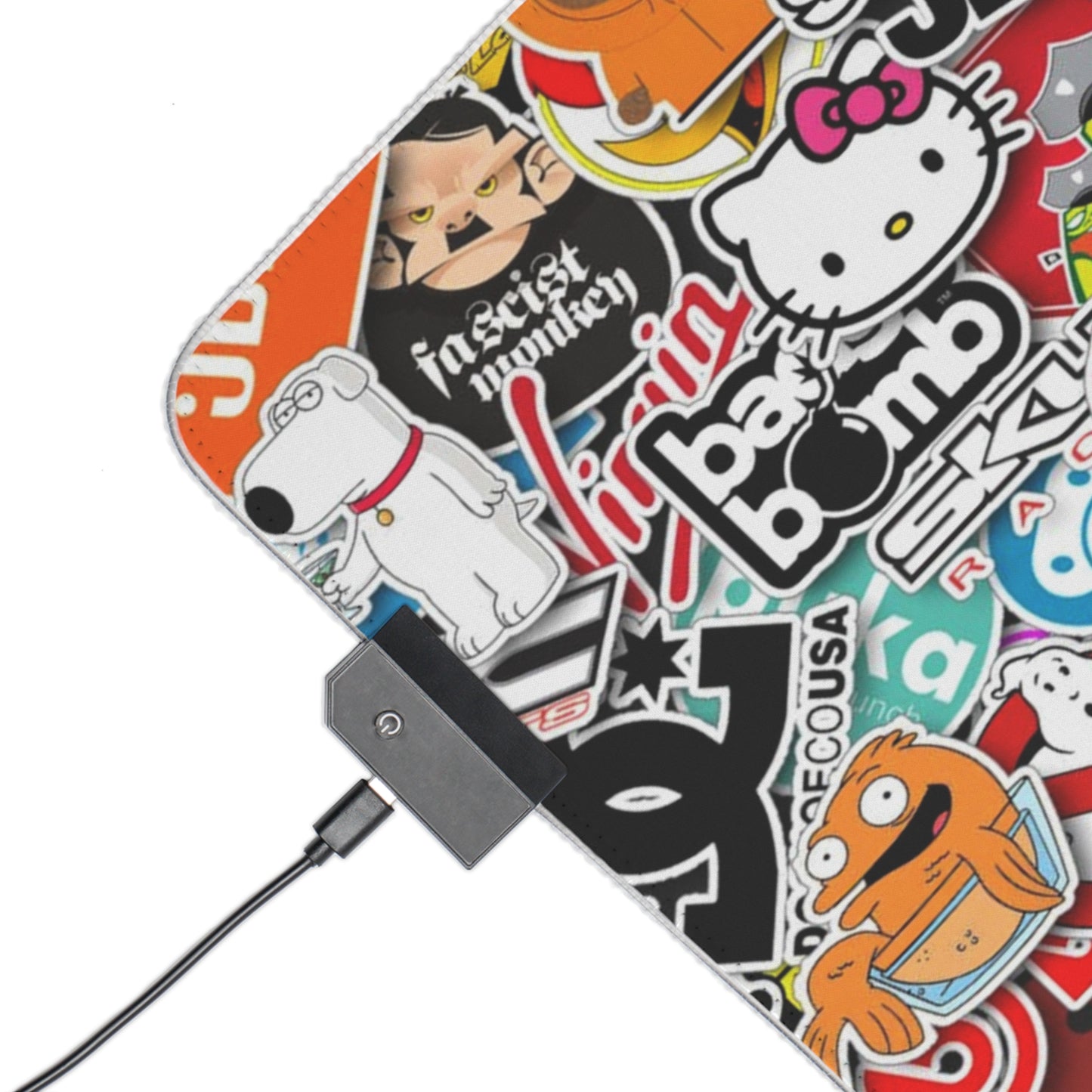 Sticker Bomb RGB LED Gaming Mouse Pad