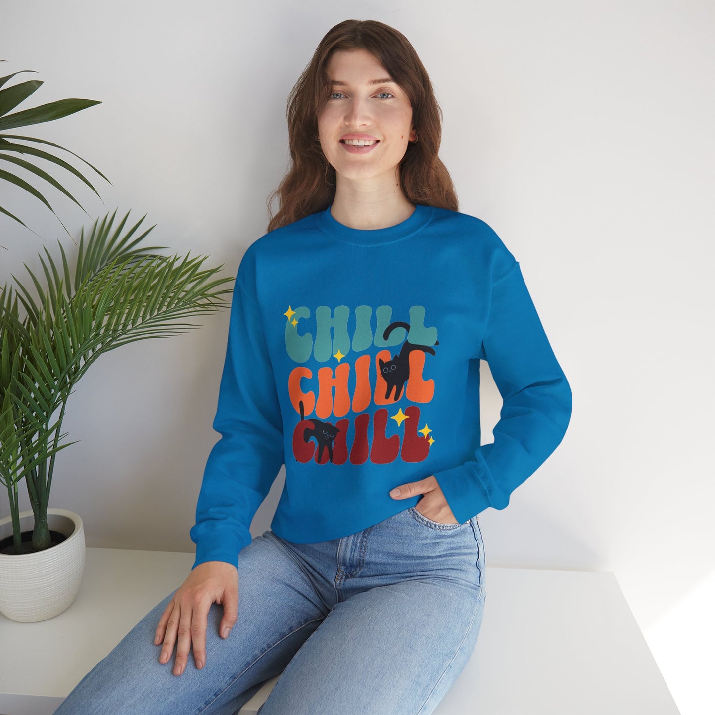 Chill Cat Unisex Heavy Blend™ Crewneck Sweatshirt