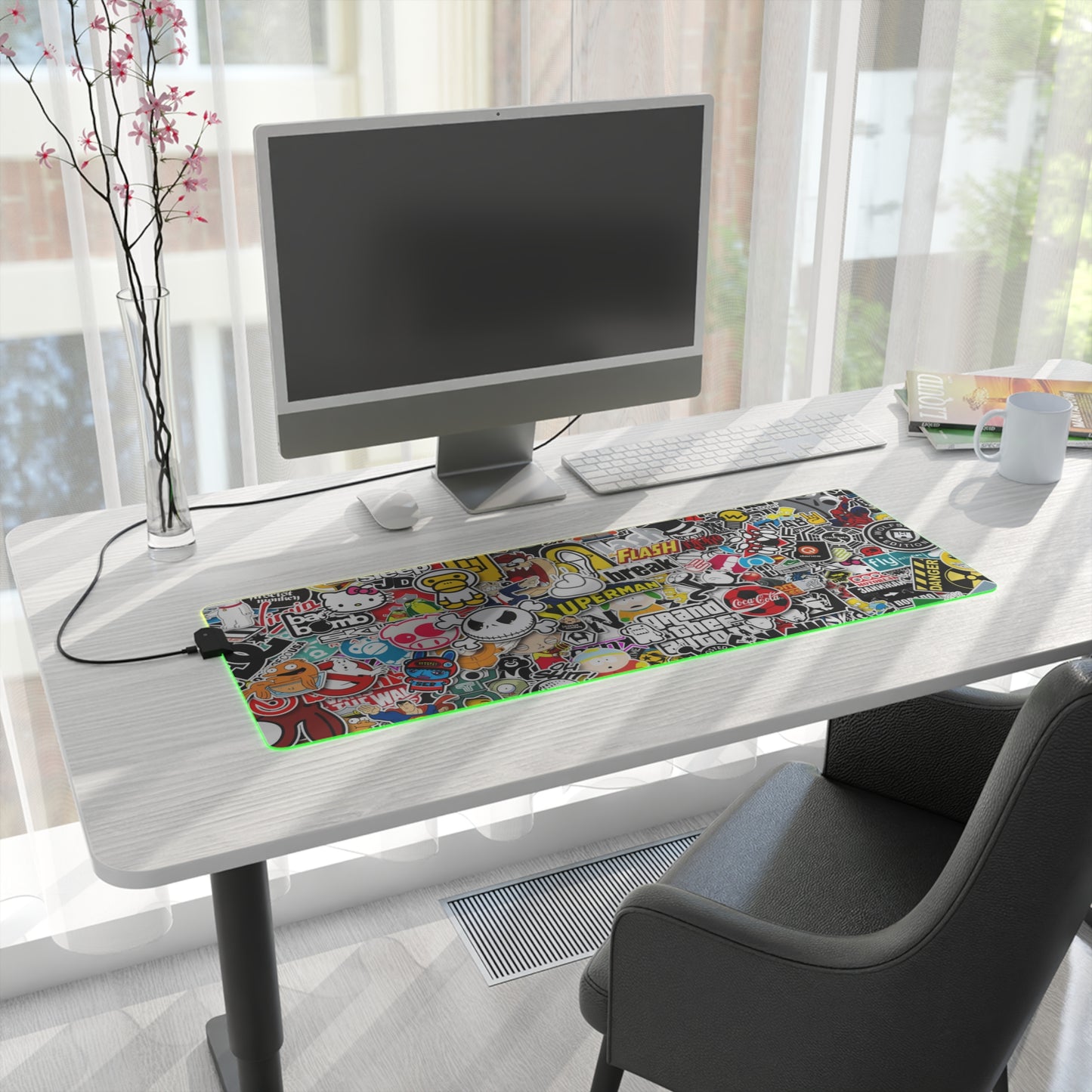 Sticker Bomb RGB LED Gaming Mouse Pad