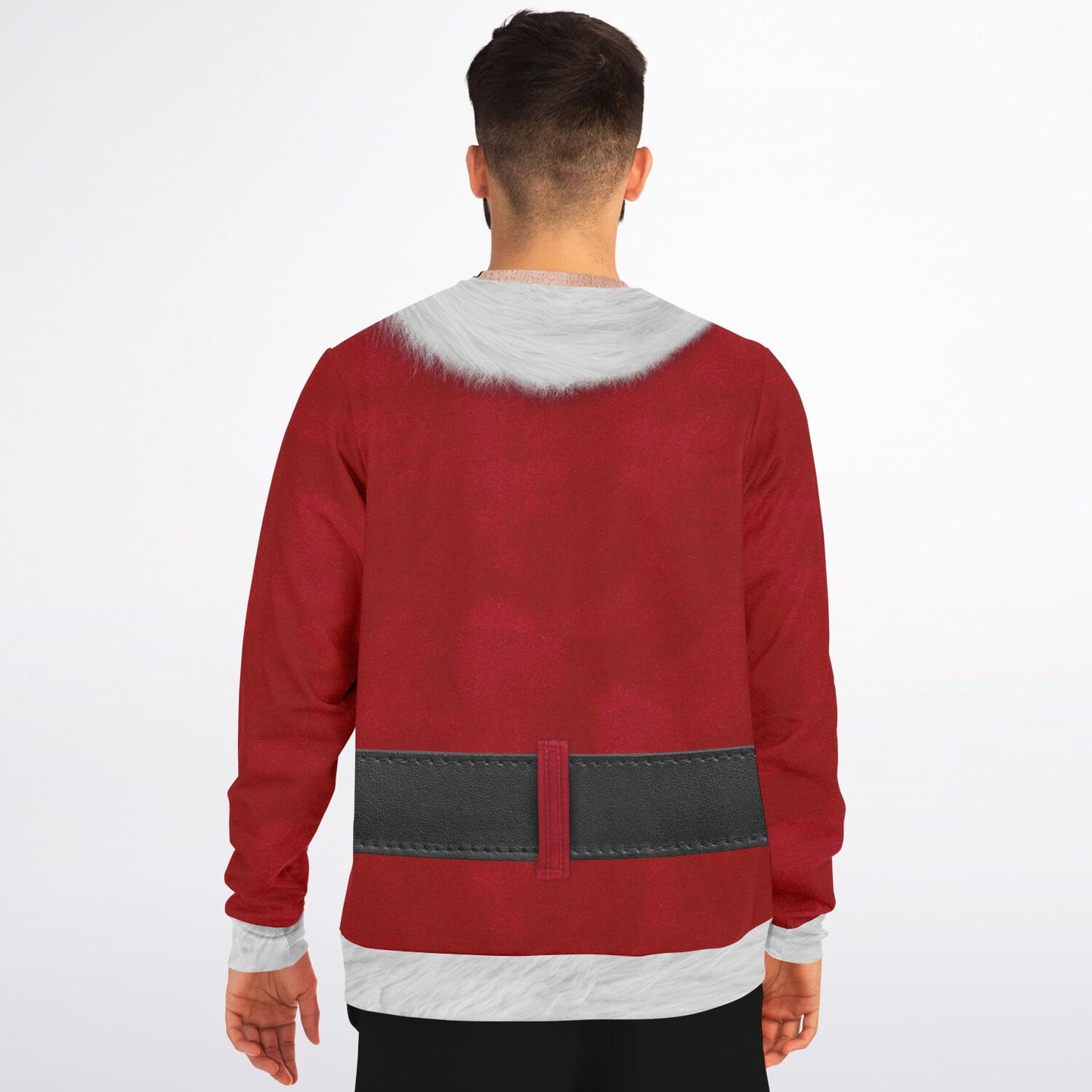 Fit Caucasian Santa Print Christmas Sweatshirt