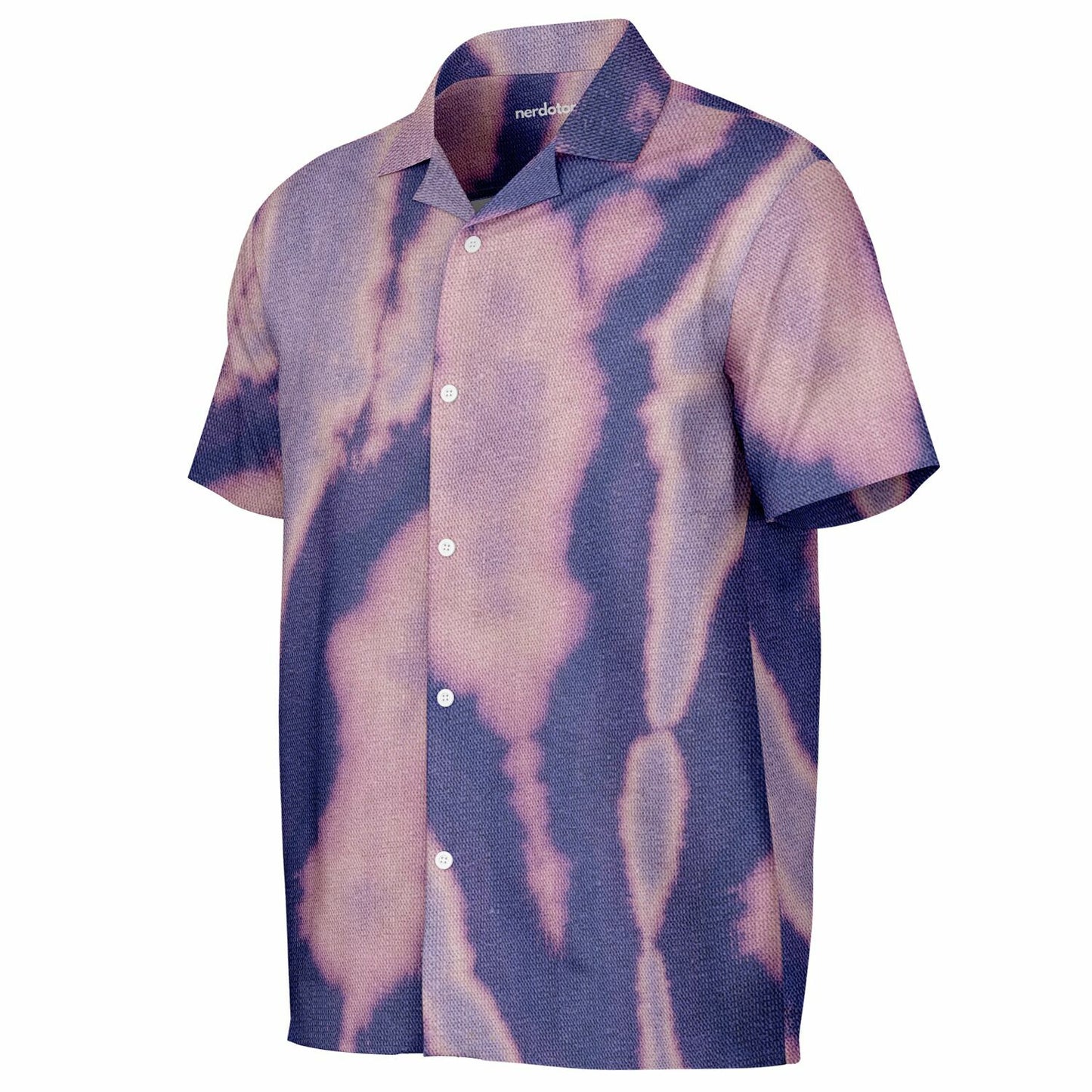 Tie-Dye Pattern Inspired Spread Collar Short Sleeve Shirt