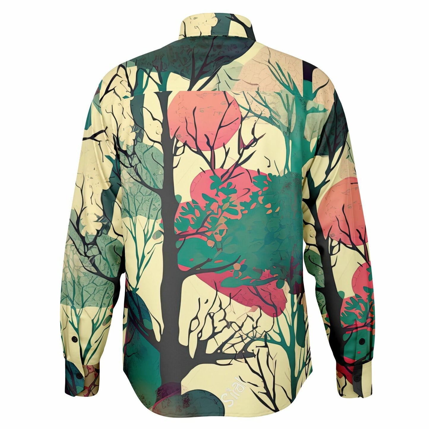 Forest Trees in Autumn Long Sleeve Button Down Shirt - AOP