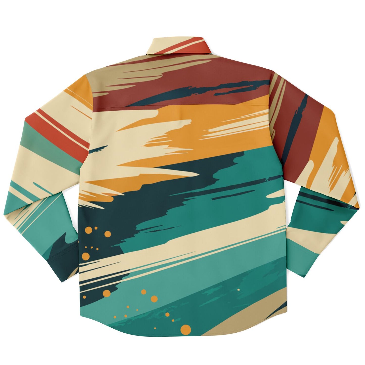 Abstract Paint stroke Long Sleeve Button Down Shirt - AOP