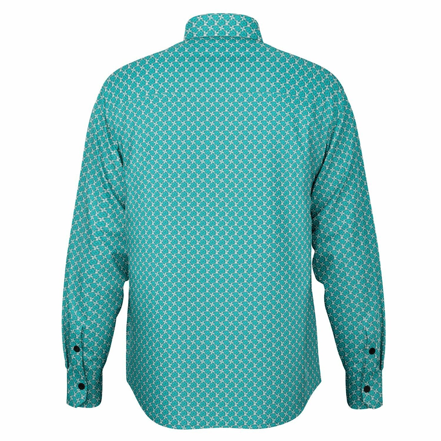 Seamless Minimalist Pattern Long Sleeve Button Down Shirt - AOP