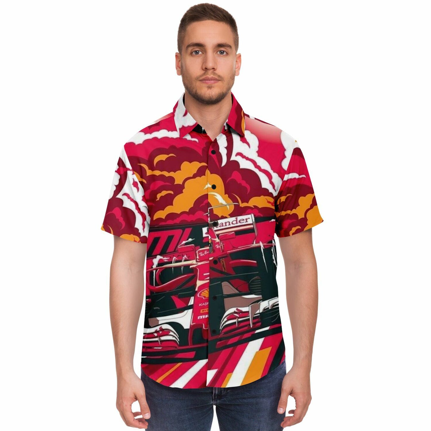 F1 Artwork Short Sleeve Button Down Shirt - AOP