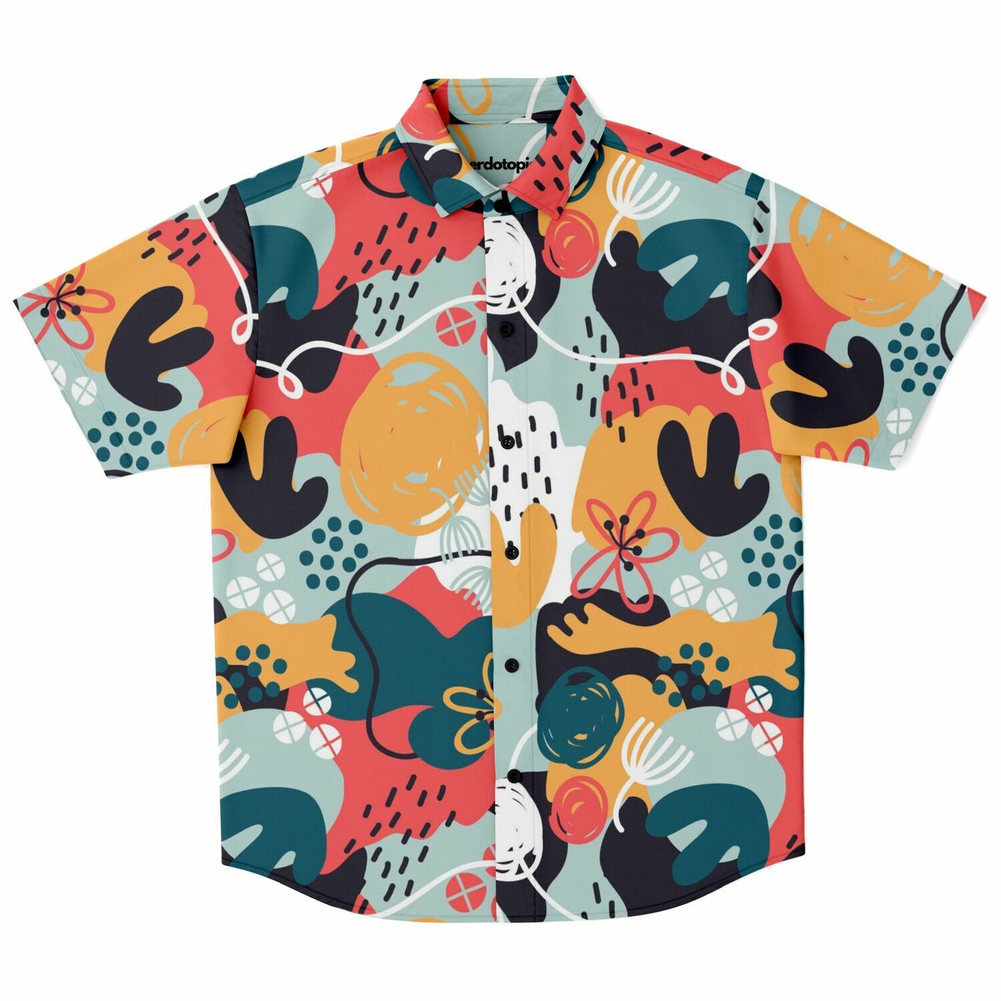 Abstract Painting Short Sleeve Button Down Shirt - AOP