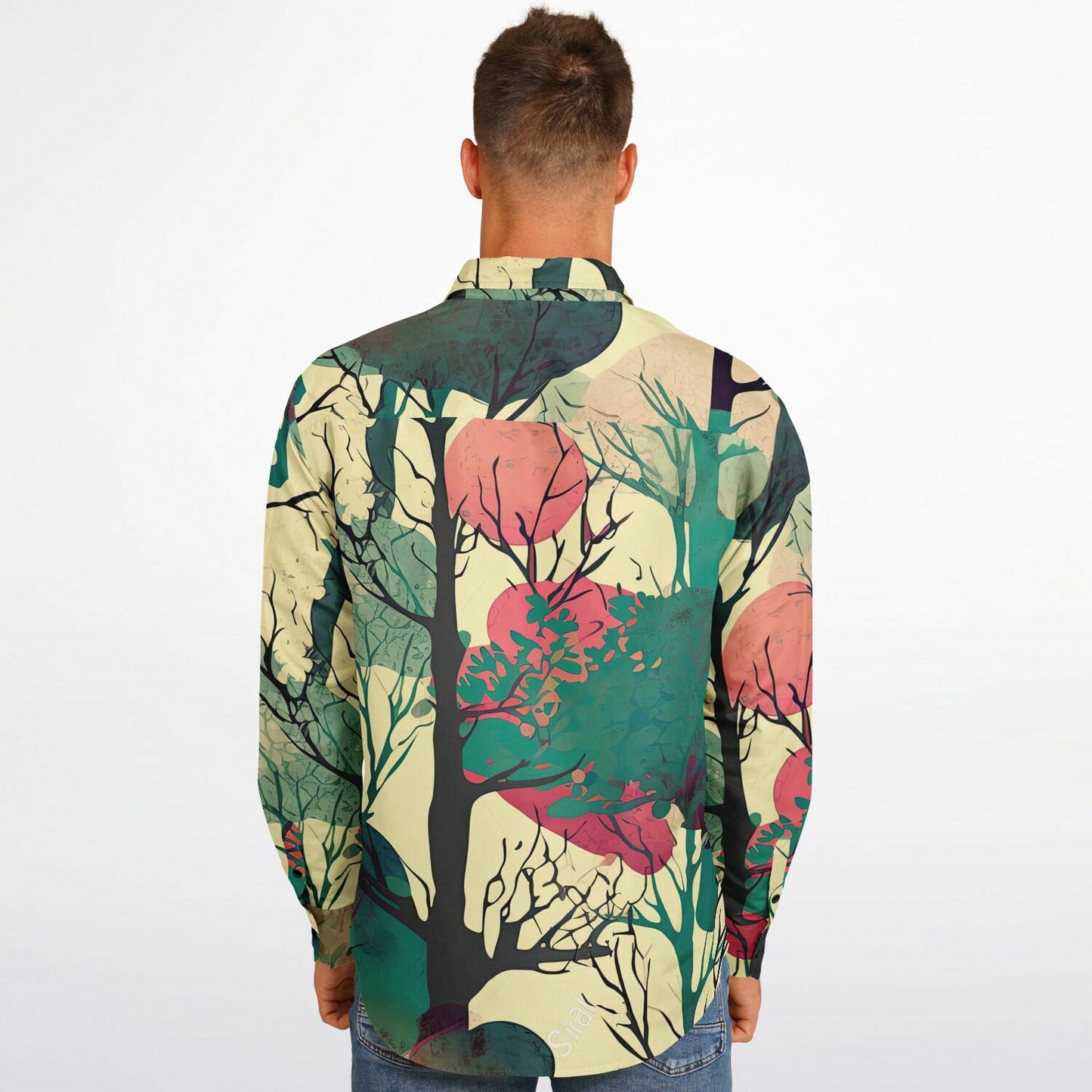 Forest Trees in Autumn Long Sleeve Button Down Shirt - AOP