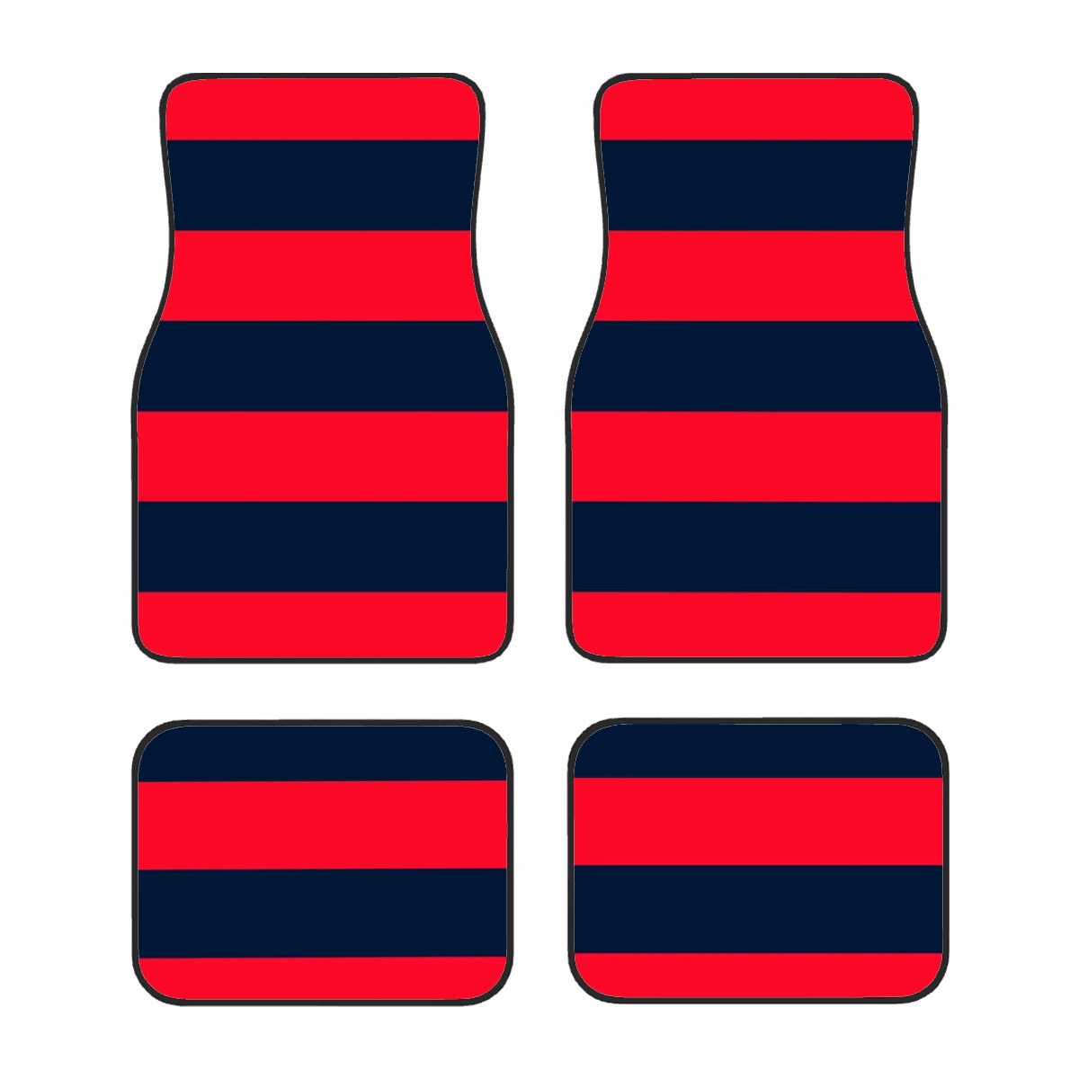 Red & Navy Stripes Automotive Floor Mats