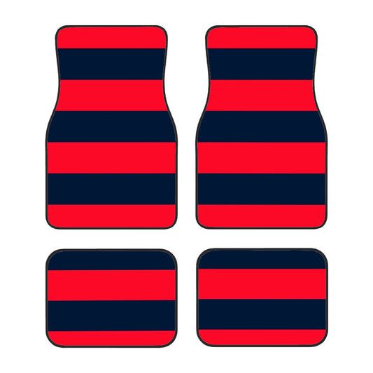 Red & Navy Stripes Automotive Floor Mats