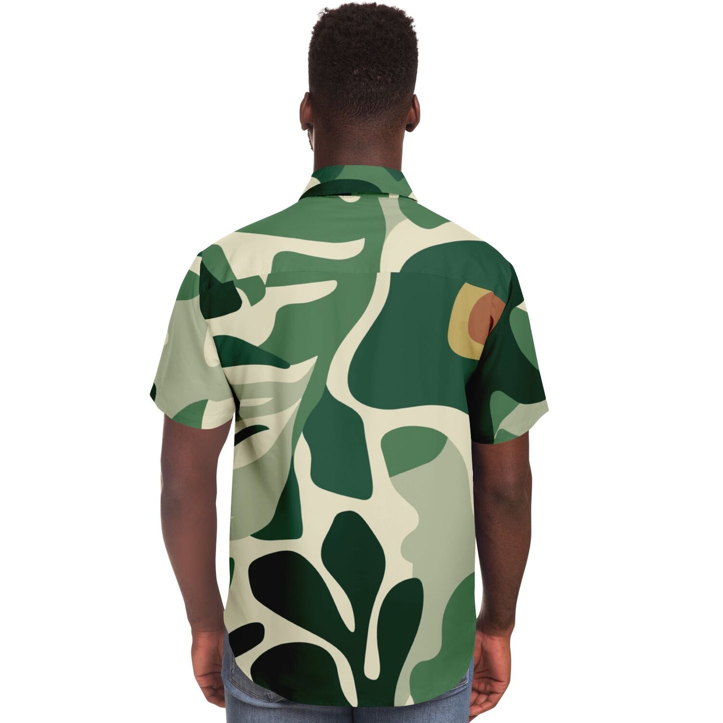 Floral Pattern Short Sleeve Button Down Shirt - AOP