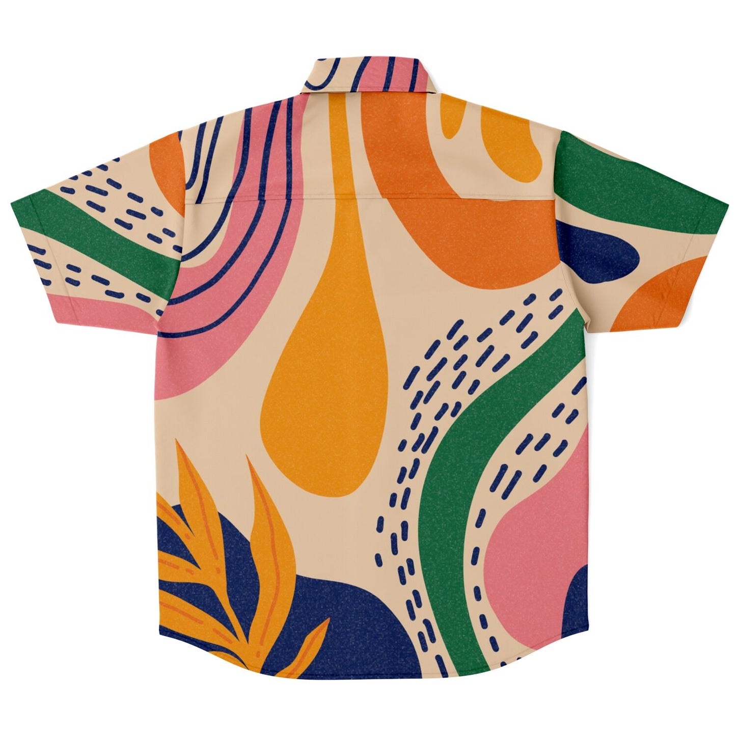 Abstract Artwork Short Sleeve Button Down Shirt - AOP