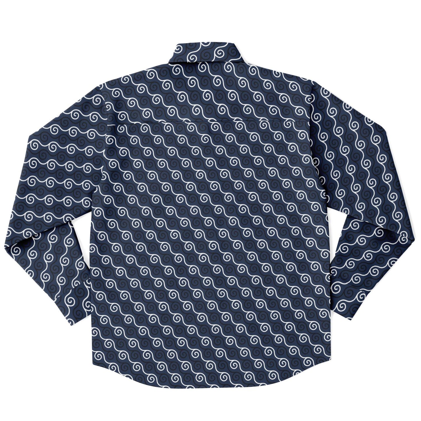 Linen Texture Print Long Sleeve Button Down Shirt - AOP