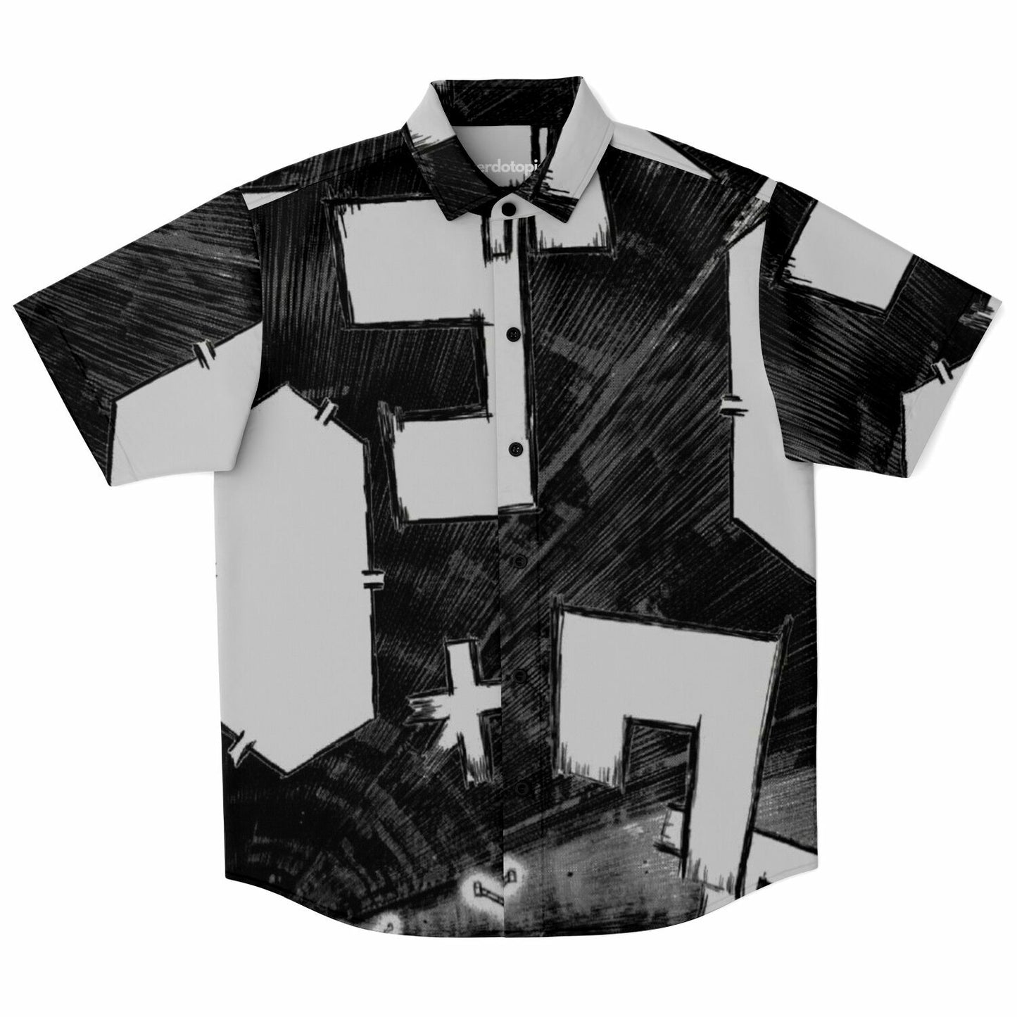Bimmer Supra Illustration Short Sleeve Button Down Shirt - AOP