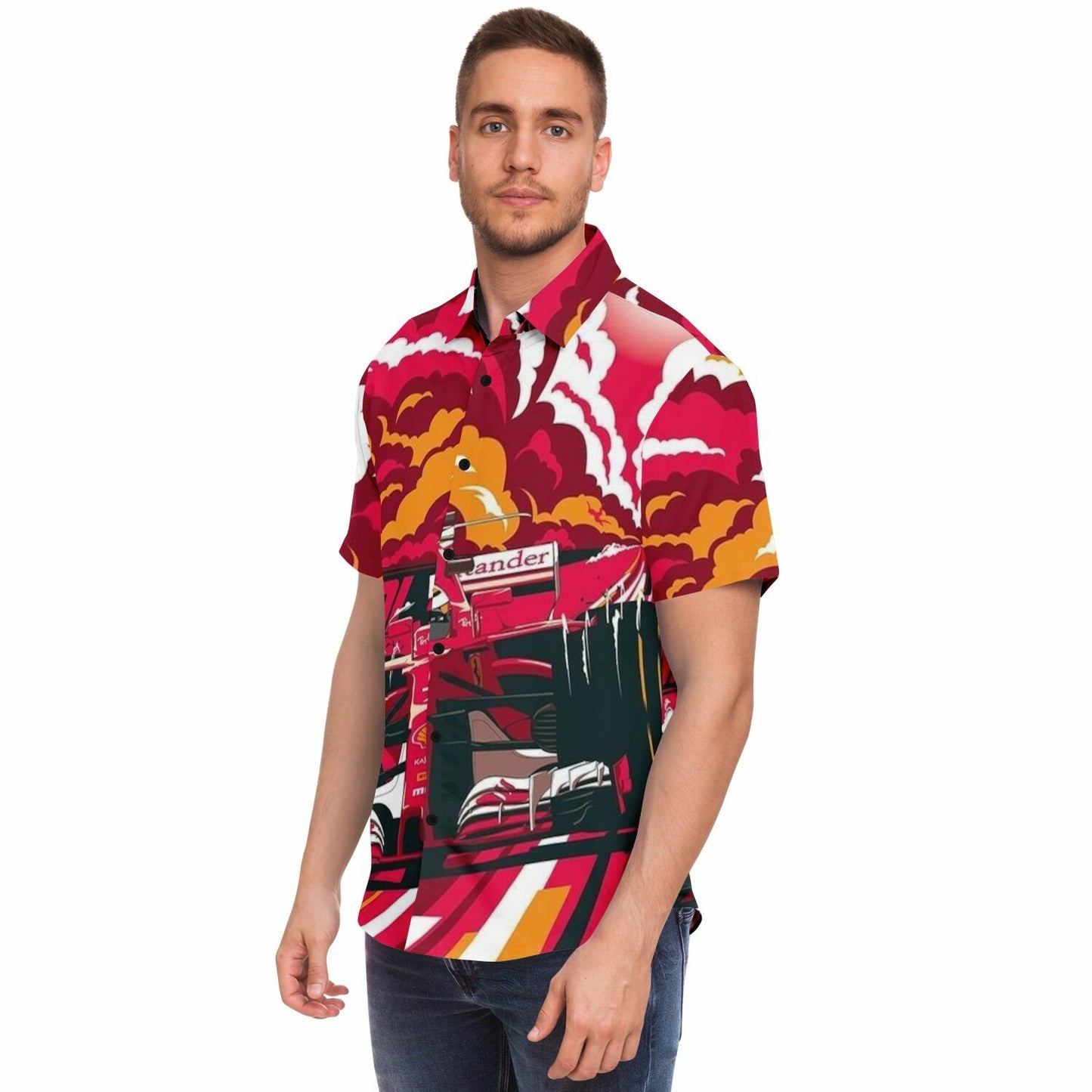 F1 Artwork Short Sleeve Button Down Shirt - AOP