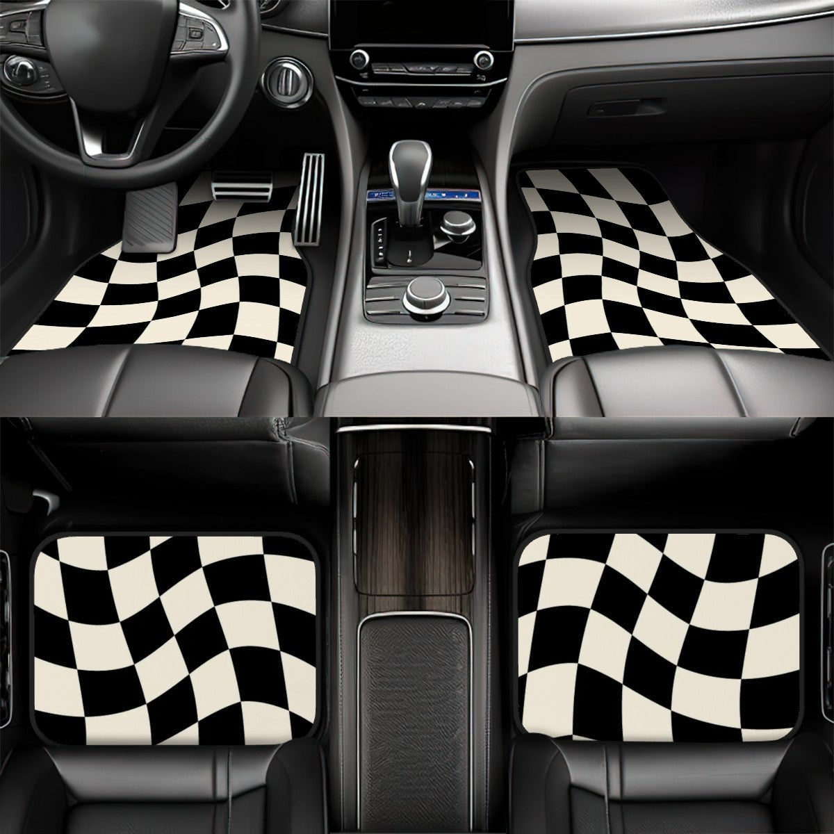 F1 Checkered Pattern Automotive Floor Mats
