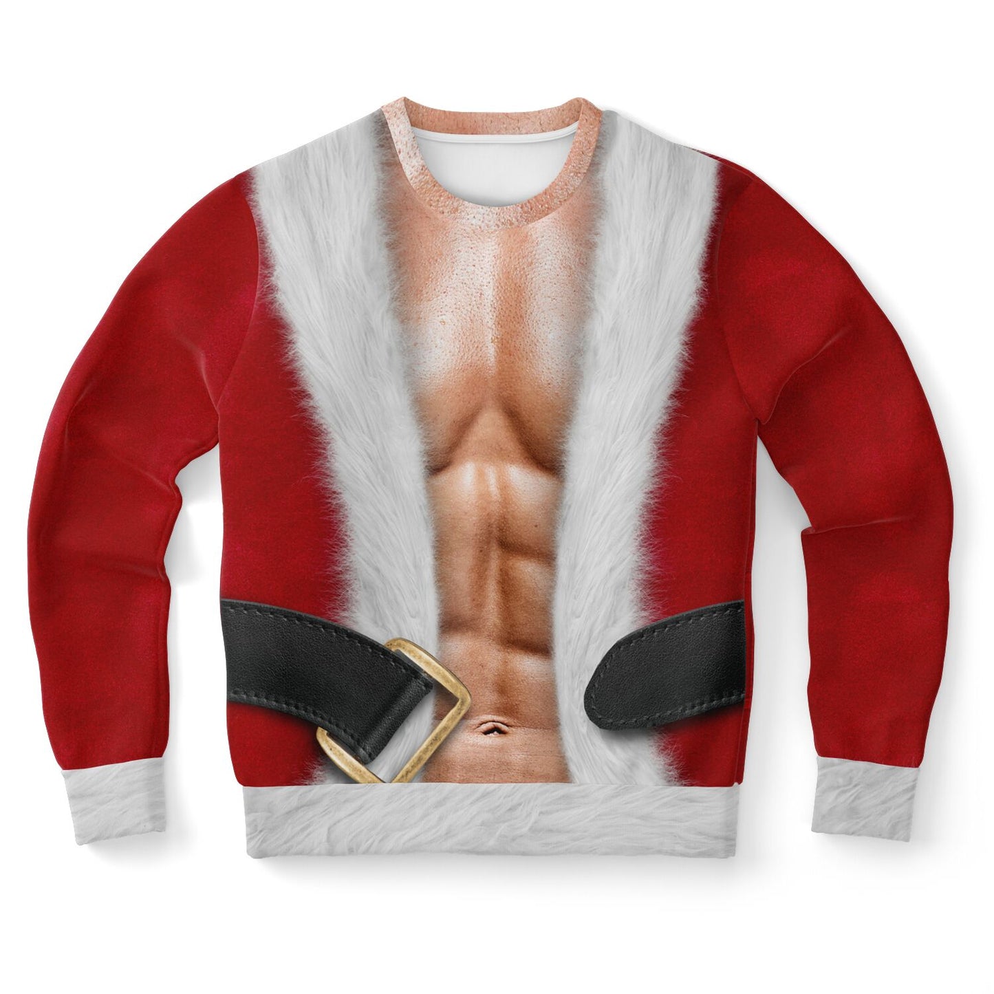Fit Caucasian Santa Print Christmas Sweatshirt