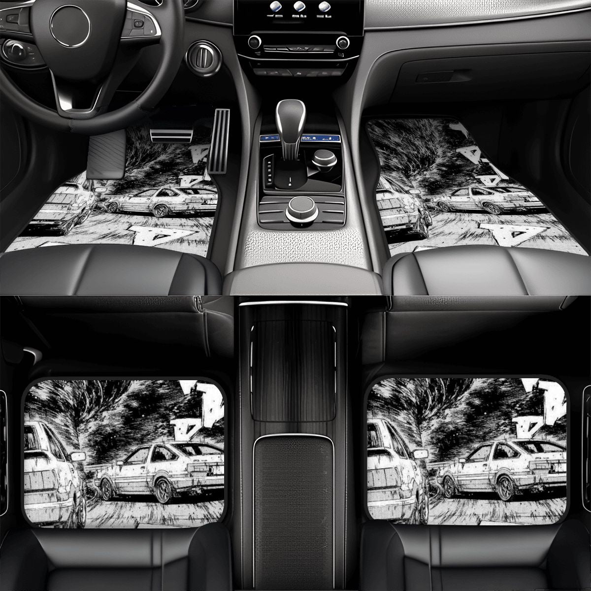 AE86 Pencil Artwork Automotive Floor Mats