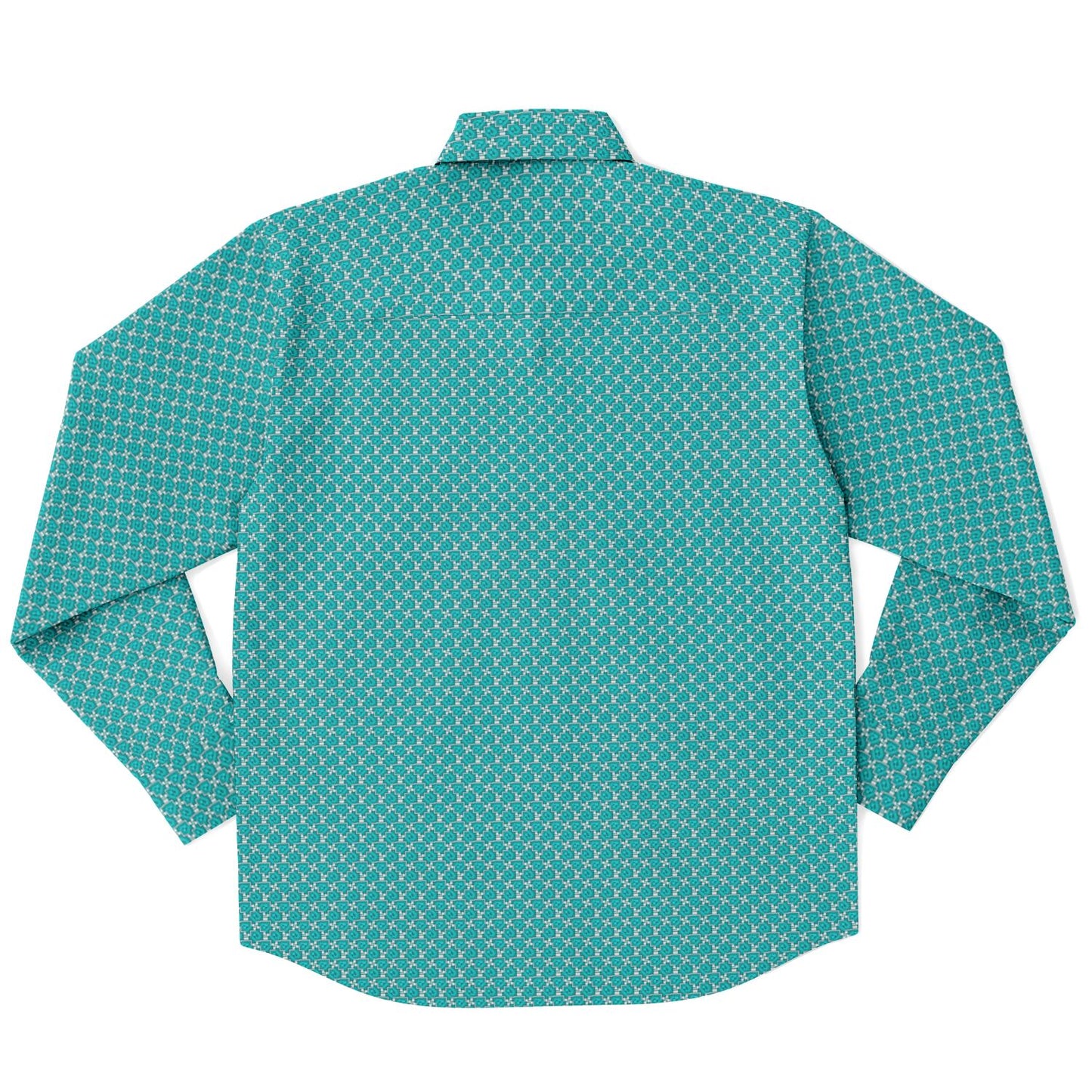 Seamless Minimalist Pattern Long Sleeve Button Down Shirt - AOP