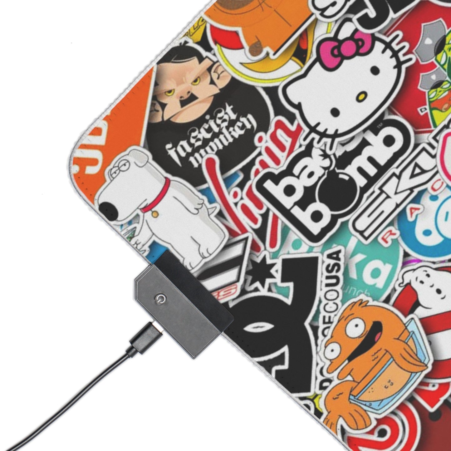 Sticker Bomb RGB LED Gaming Mouse Pad