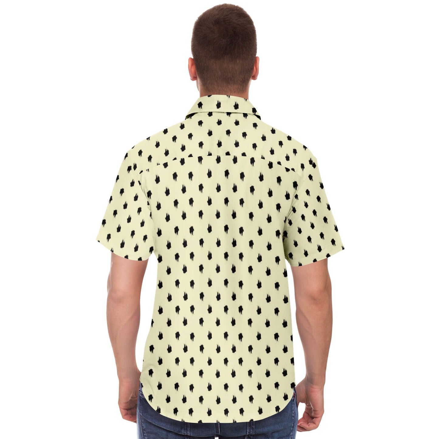 Brushstroke Pattern Short Sleeve Button Down Shirt - AOP