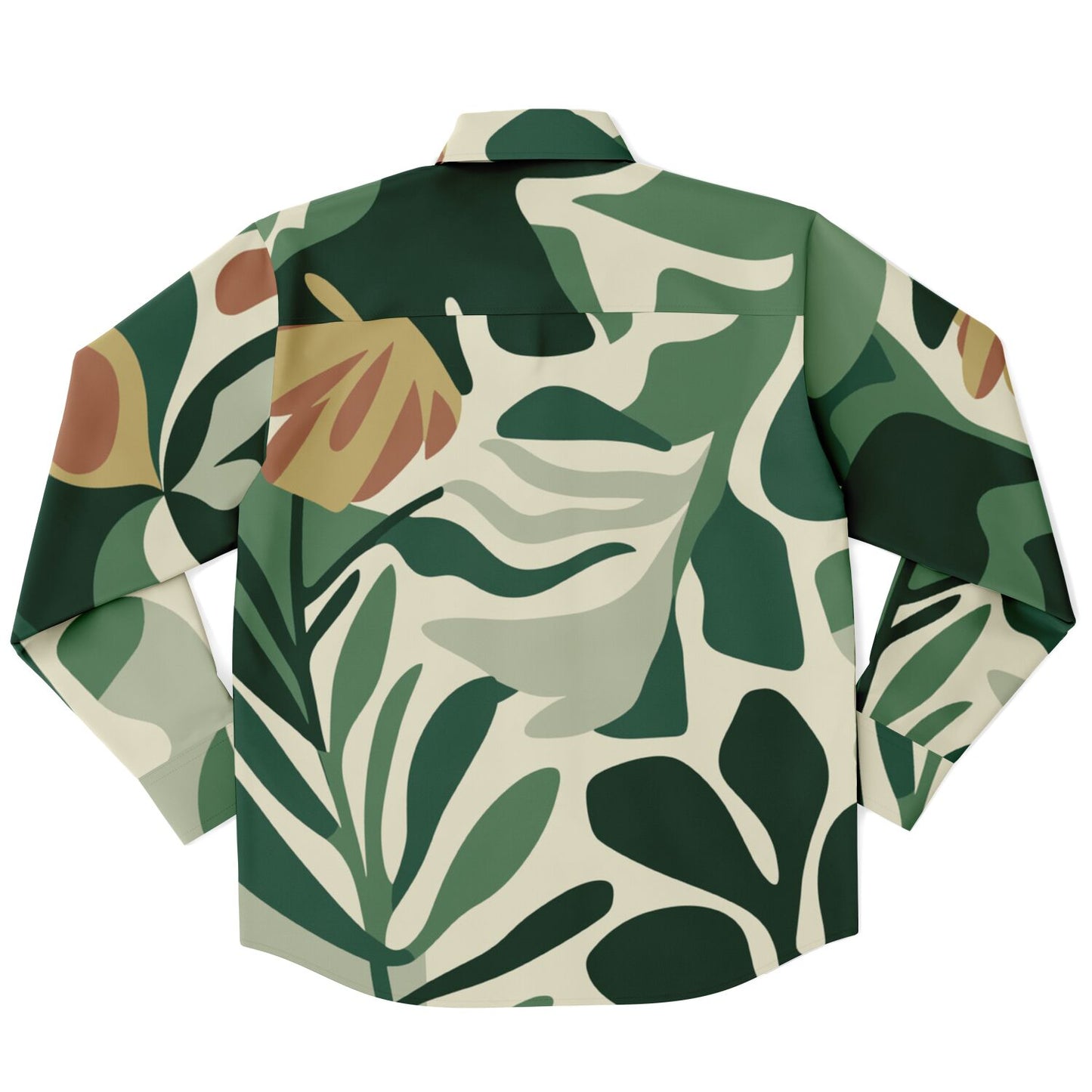 Floral Pattern Long Sleeve Button Down Shirt - AOP