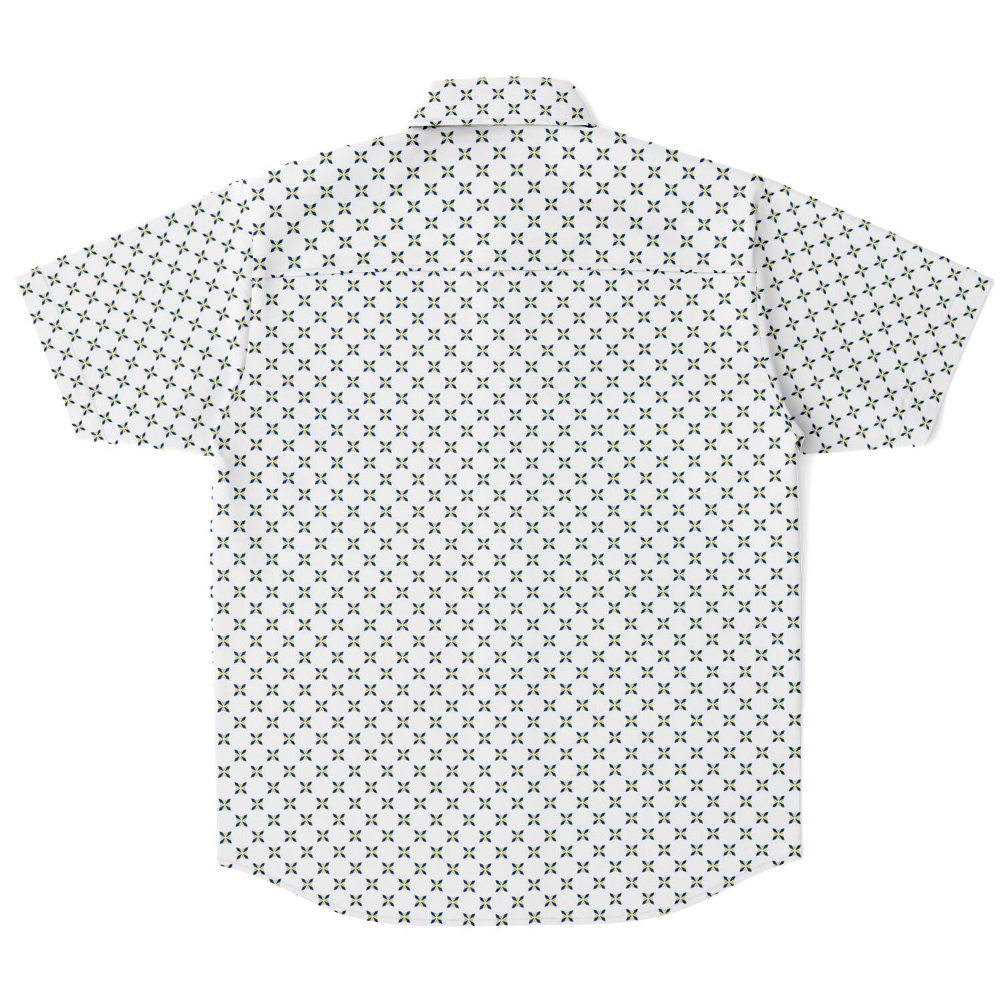 Geometric Pattern Short Sleeve Button Down Shirt - AOP