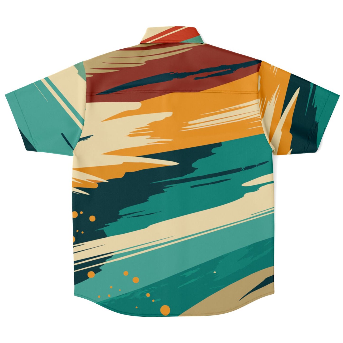 Abstract Grunge Paintstrokes Short Sleeve Button Down Shirt - AOP