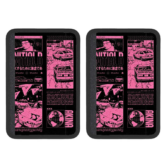 Initial D inspired seat belt cover pads mockup front