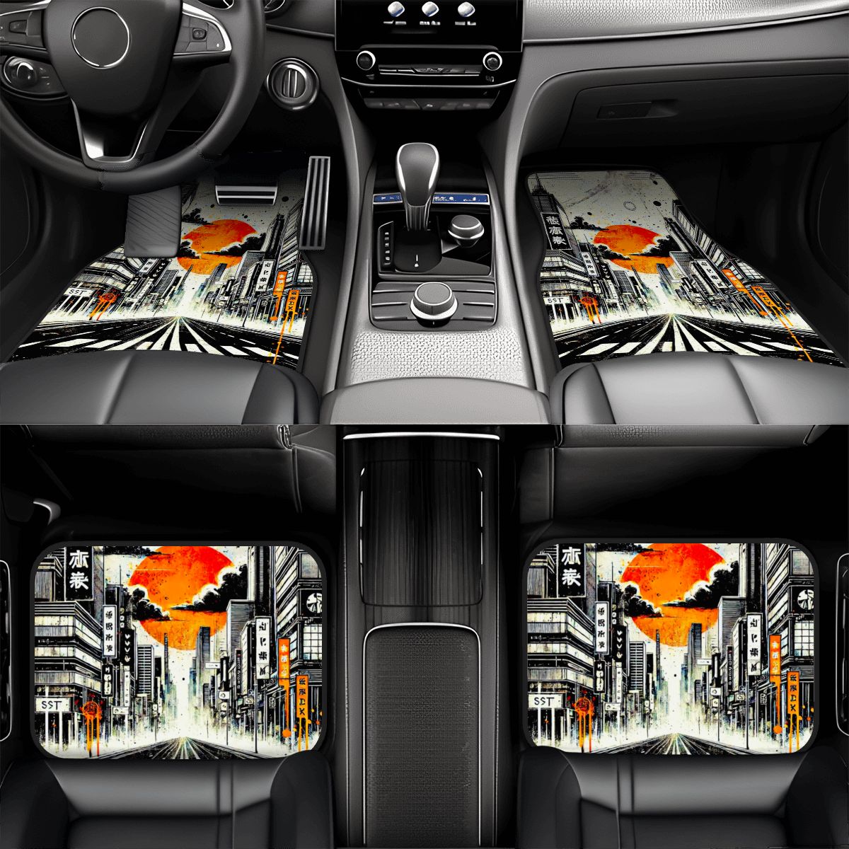 City Skyline Artwork Automotive Floor Mats