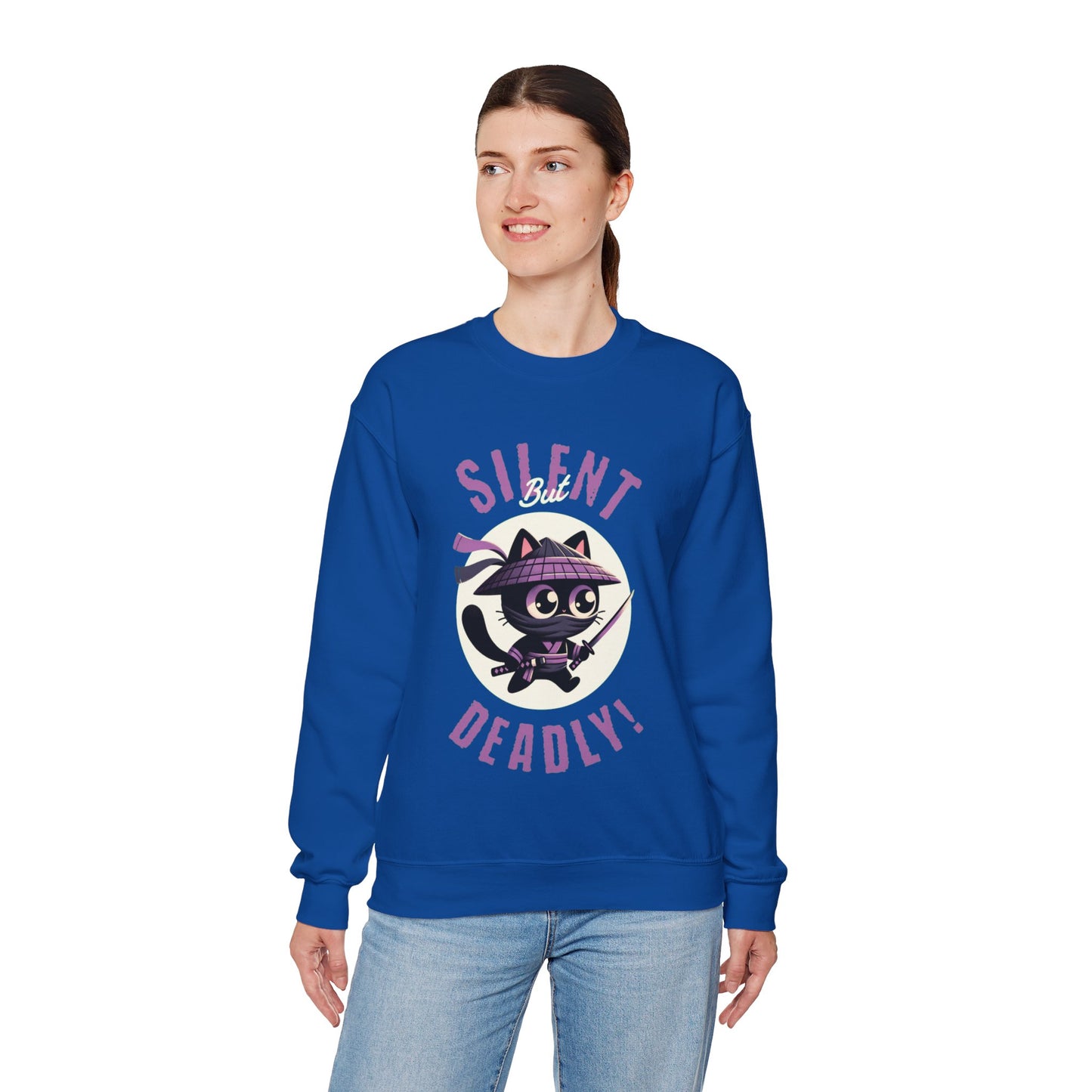 Silent But Deadly Ninja Cat Unisex Heavy Blend™ Crewneck Sweatshirt