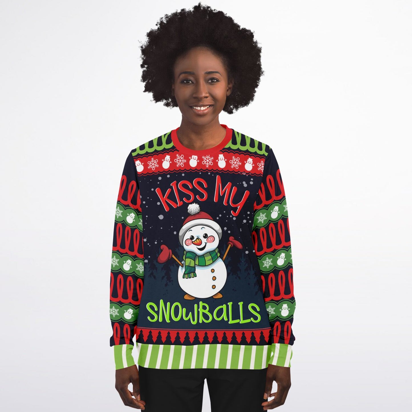 Kiss My Snowballs Snowman Funny Sweatshirt