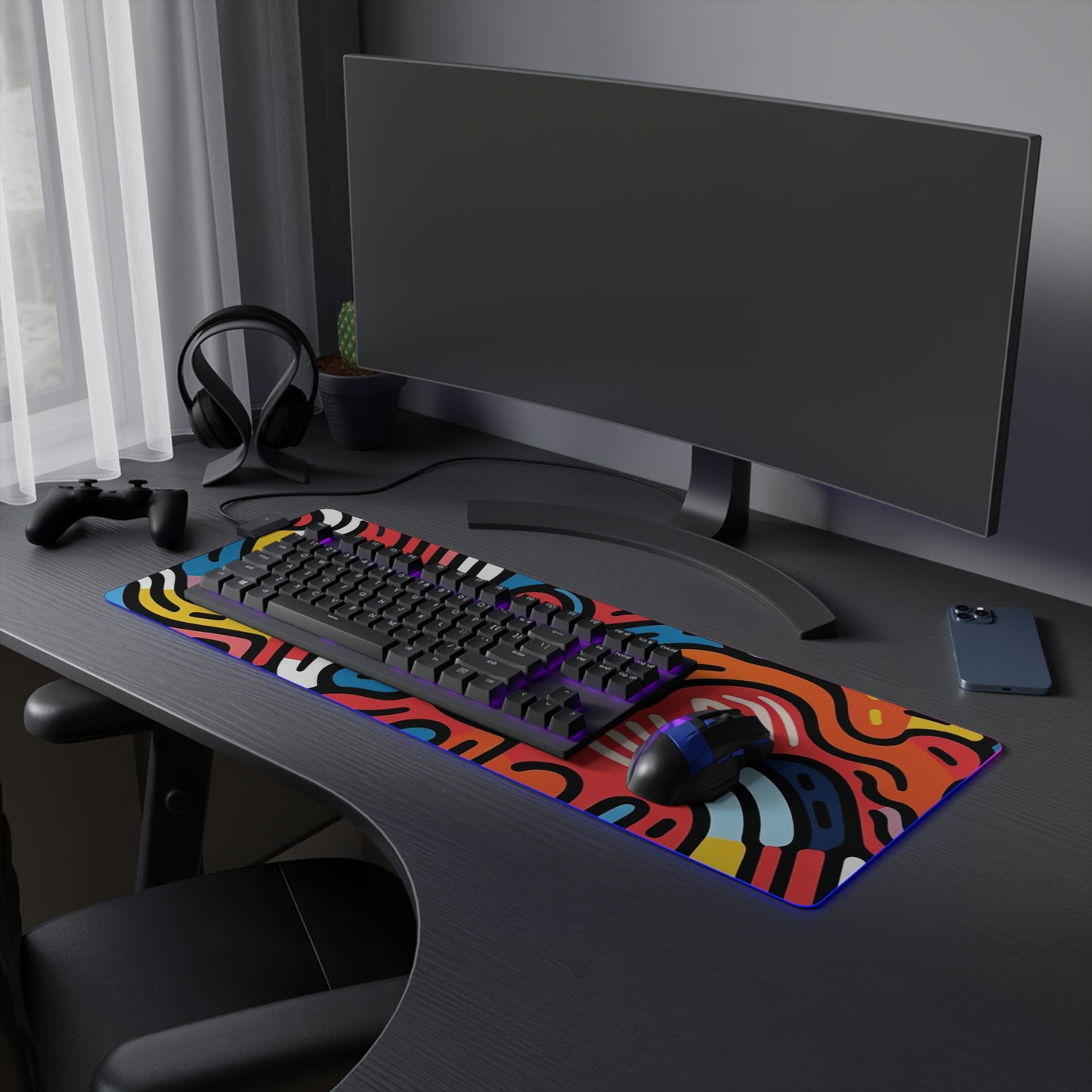 Unique Abstract Art RGB Gaming Mouse Pad