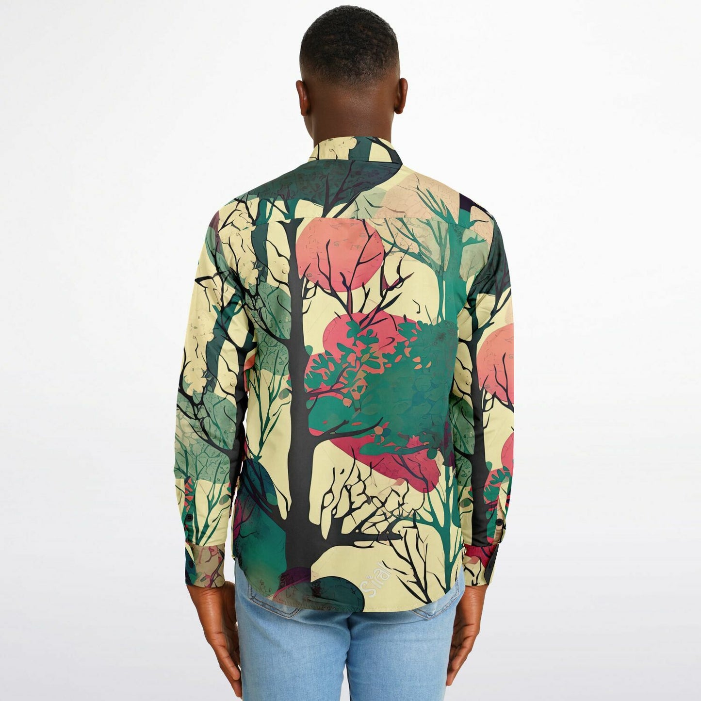 Forest Trees in Autumn Long Sleeve Button Down Shirt - AOP