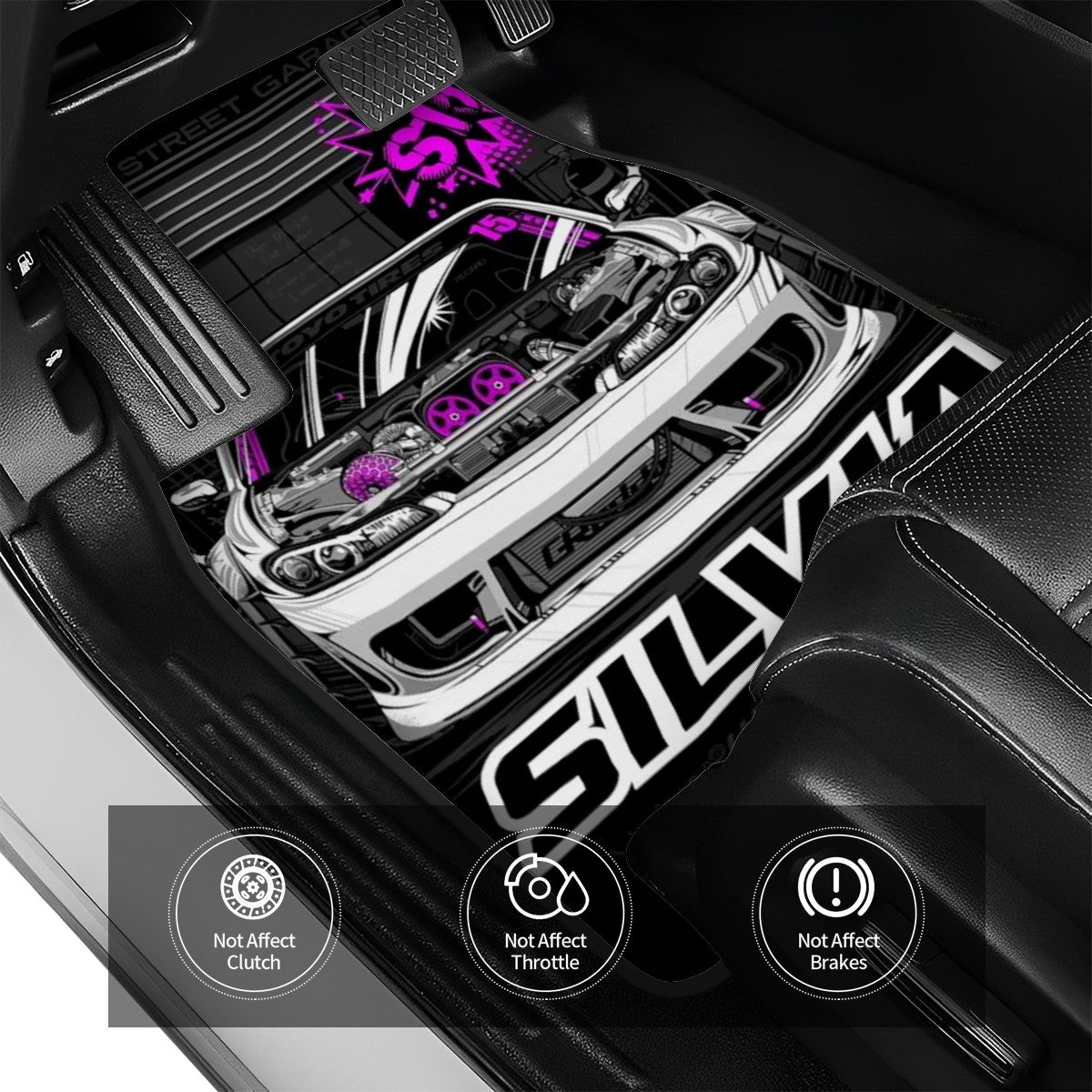 Silvia Illustration Automotive Floor Mats