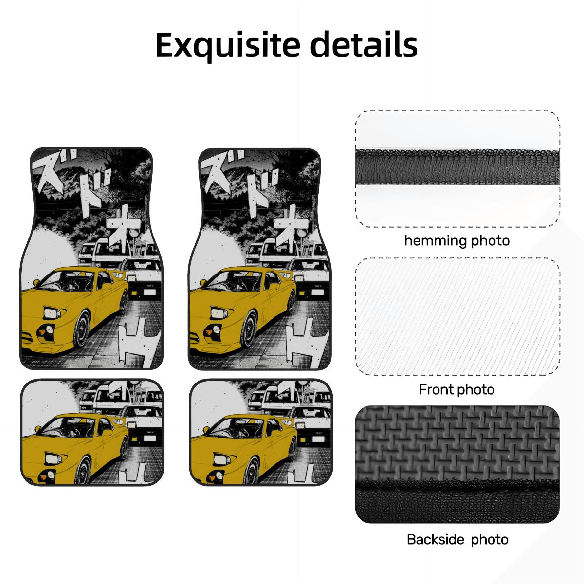 RX7 AE86 Illustration Artwork Automotive Floor Mats