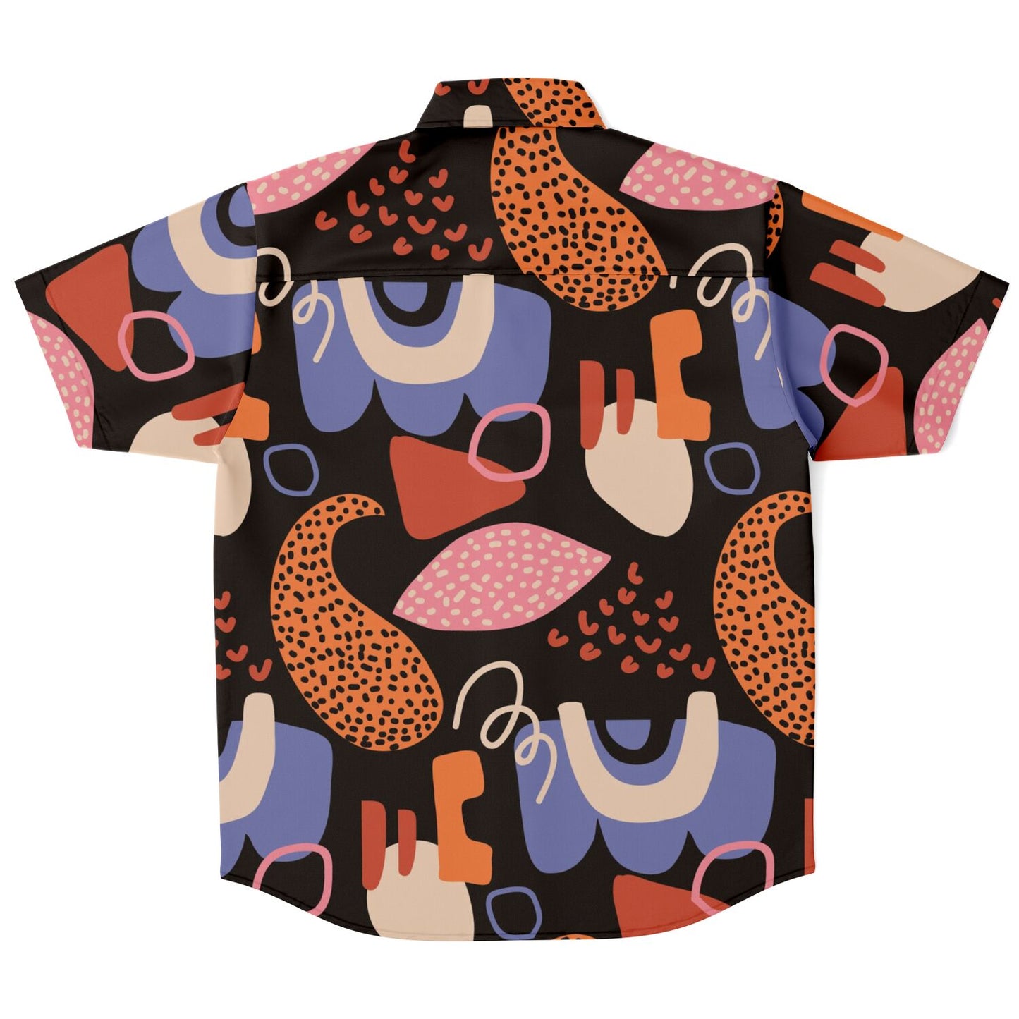 Abstract Flat Artwork Short Sleeve Button Down Shirt - AOP