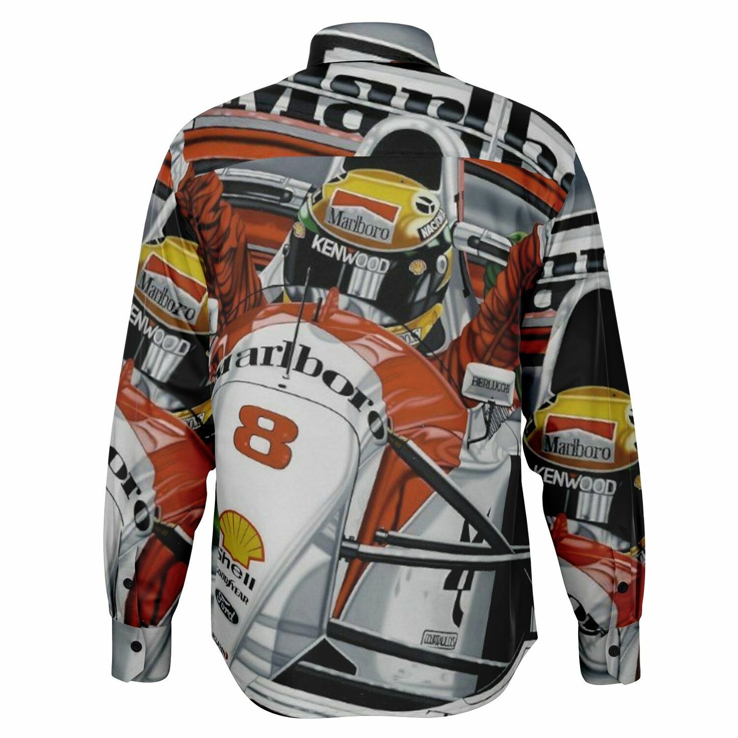 F1 Win Poster Long Sleeve Button Down Shirt - AOP