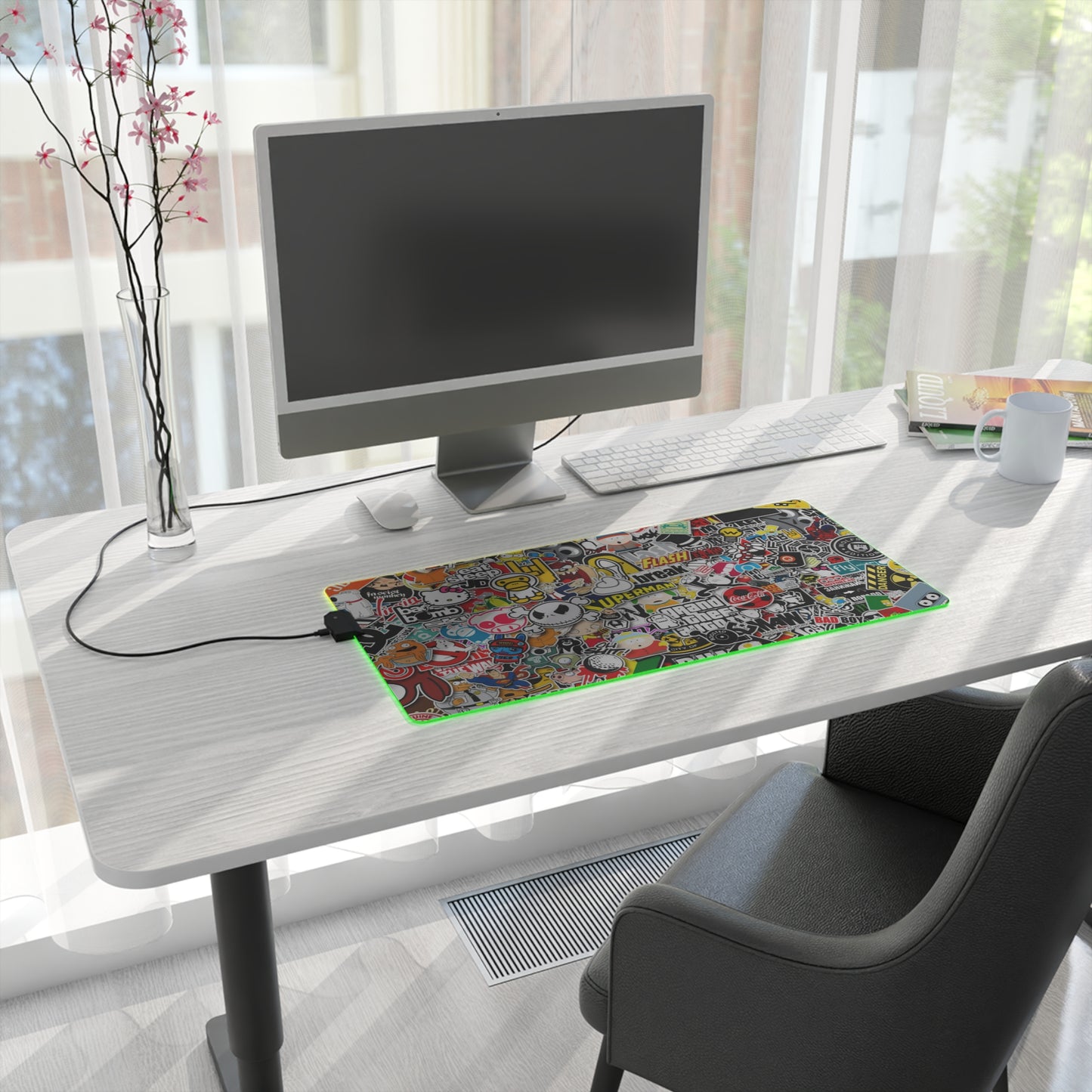 Sticker Bomb RGB LED Gaming Mouse Pad