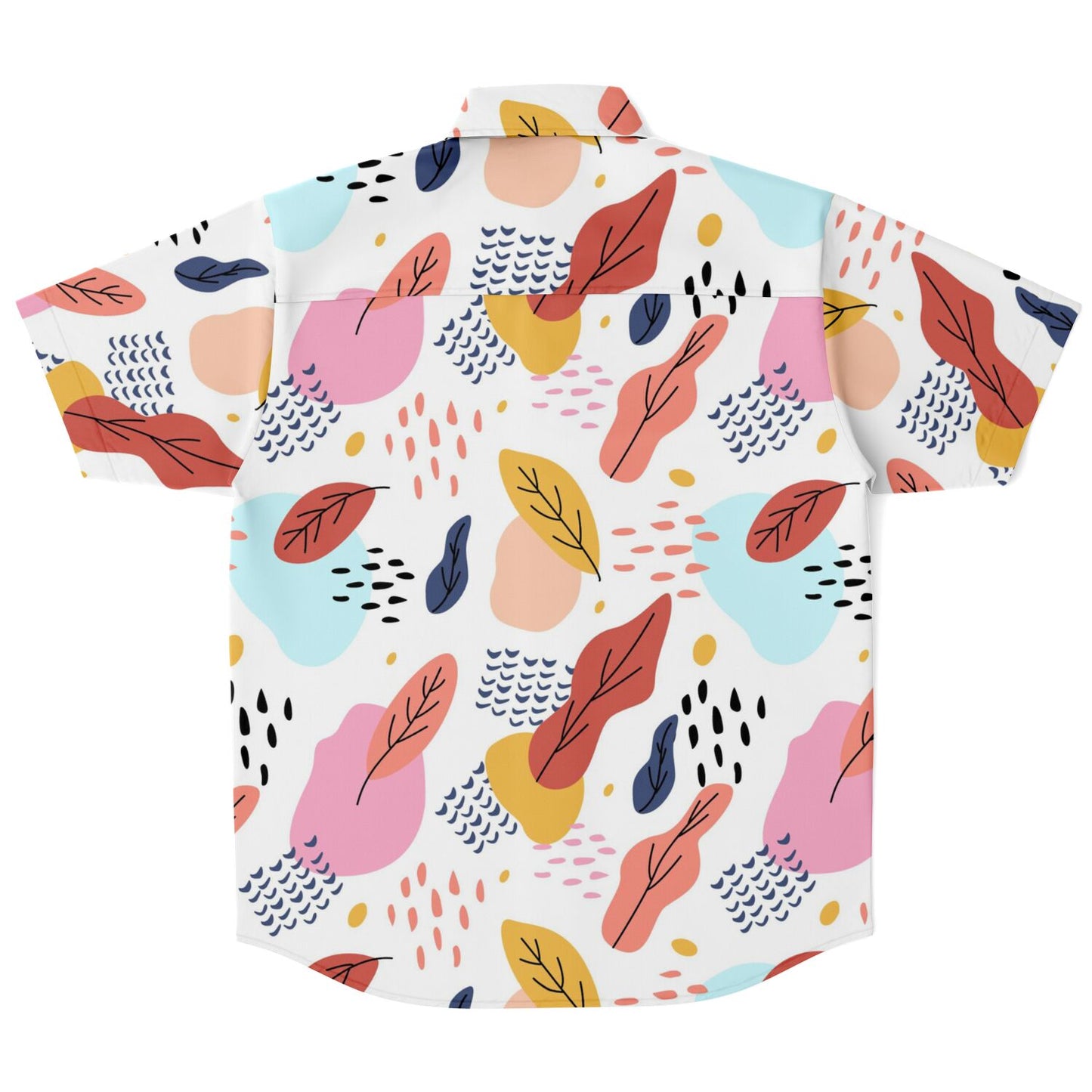 Leaves Painting Short Sleeve Button Down Shirt - AOP